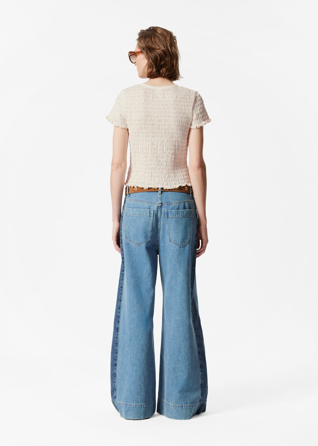 Smocked T-Shirt - Orange - Lookbook