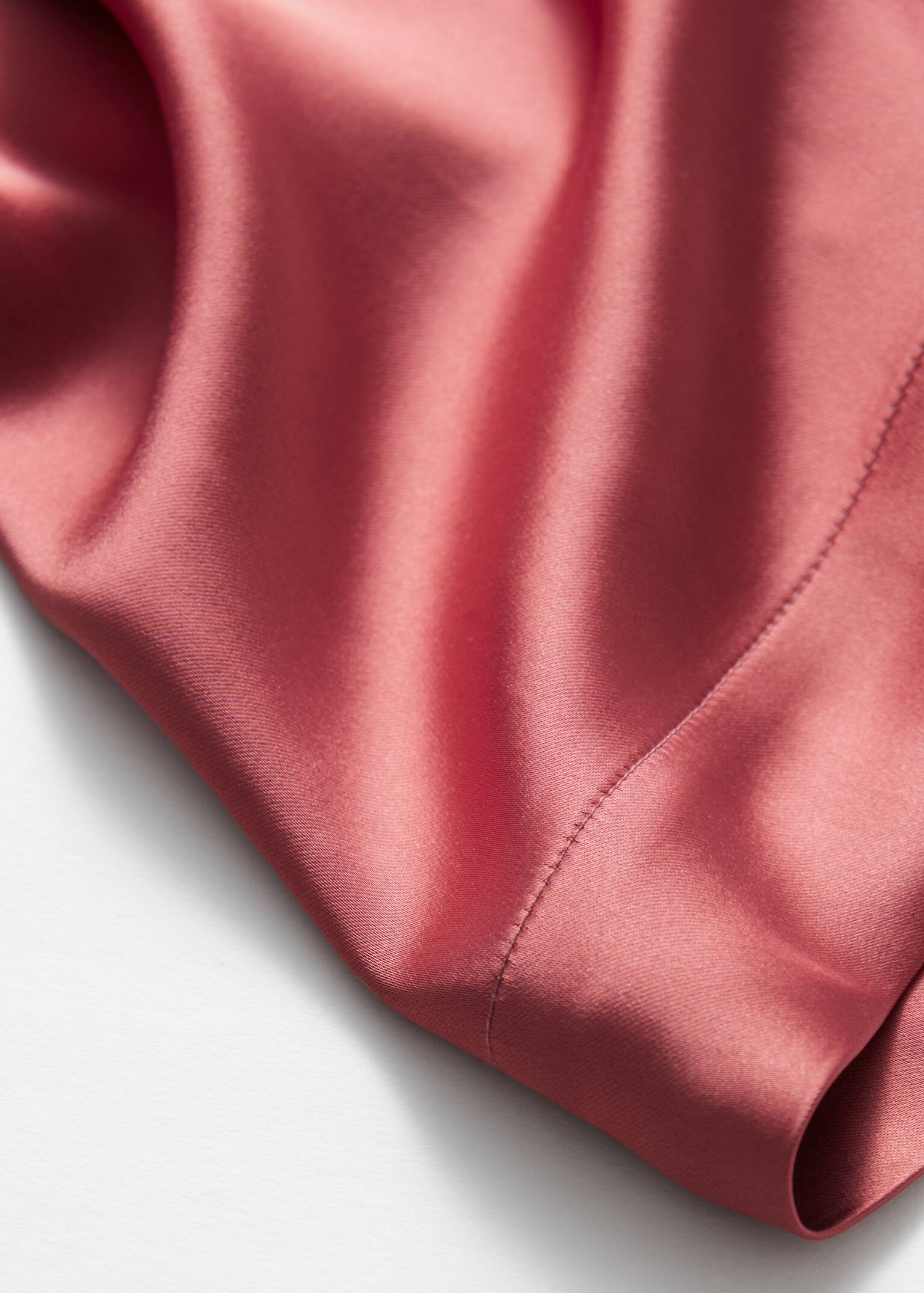 Șorturi din satin cu talie elastică - Roz închis/Maro închis/Verde Deschis - 6