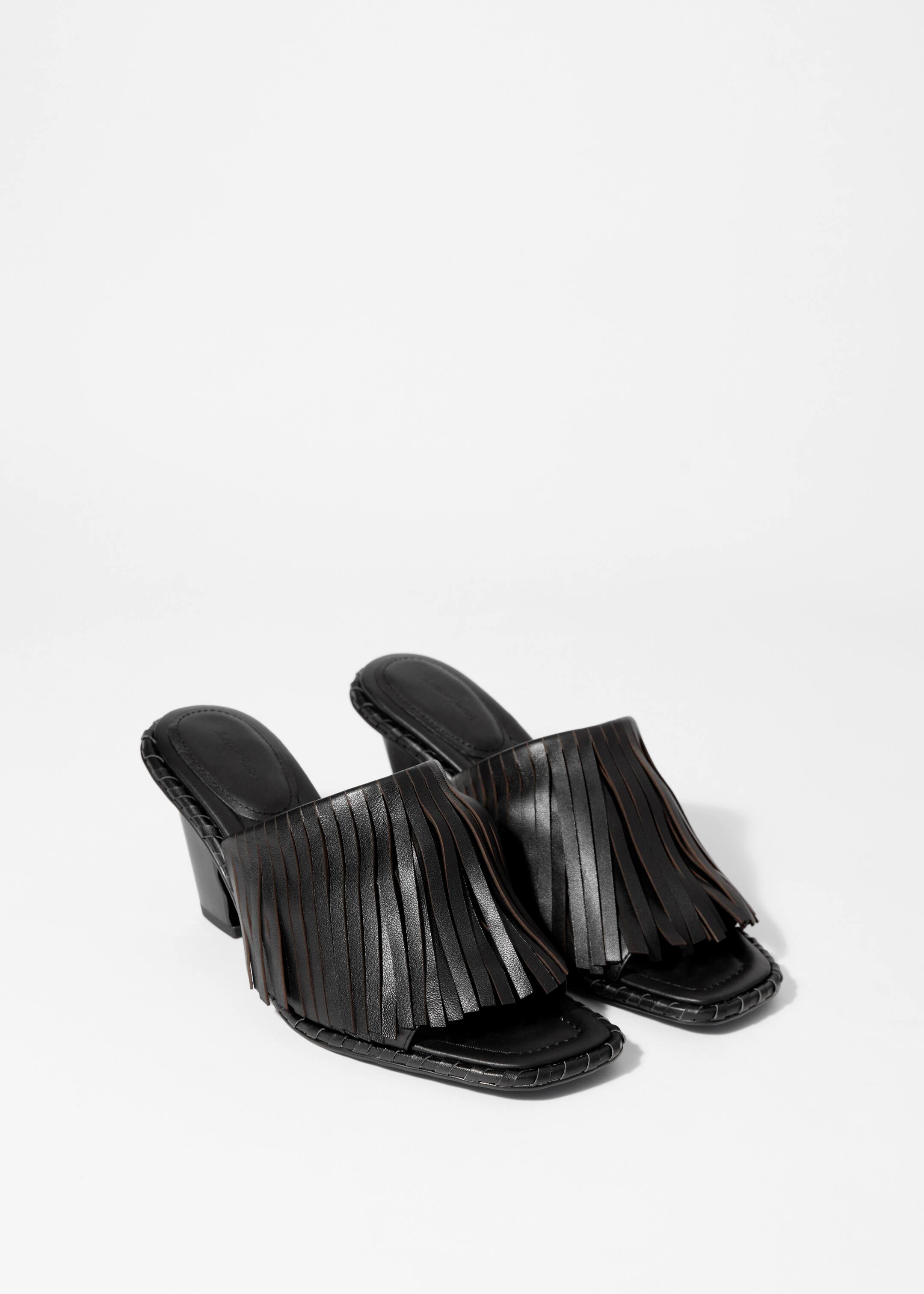 Se større billede: Mules i læder med frynser - Sort - DAME | H&M DK 4