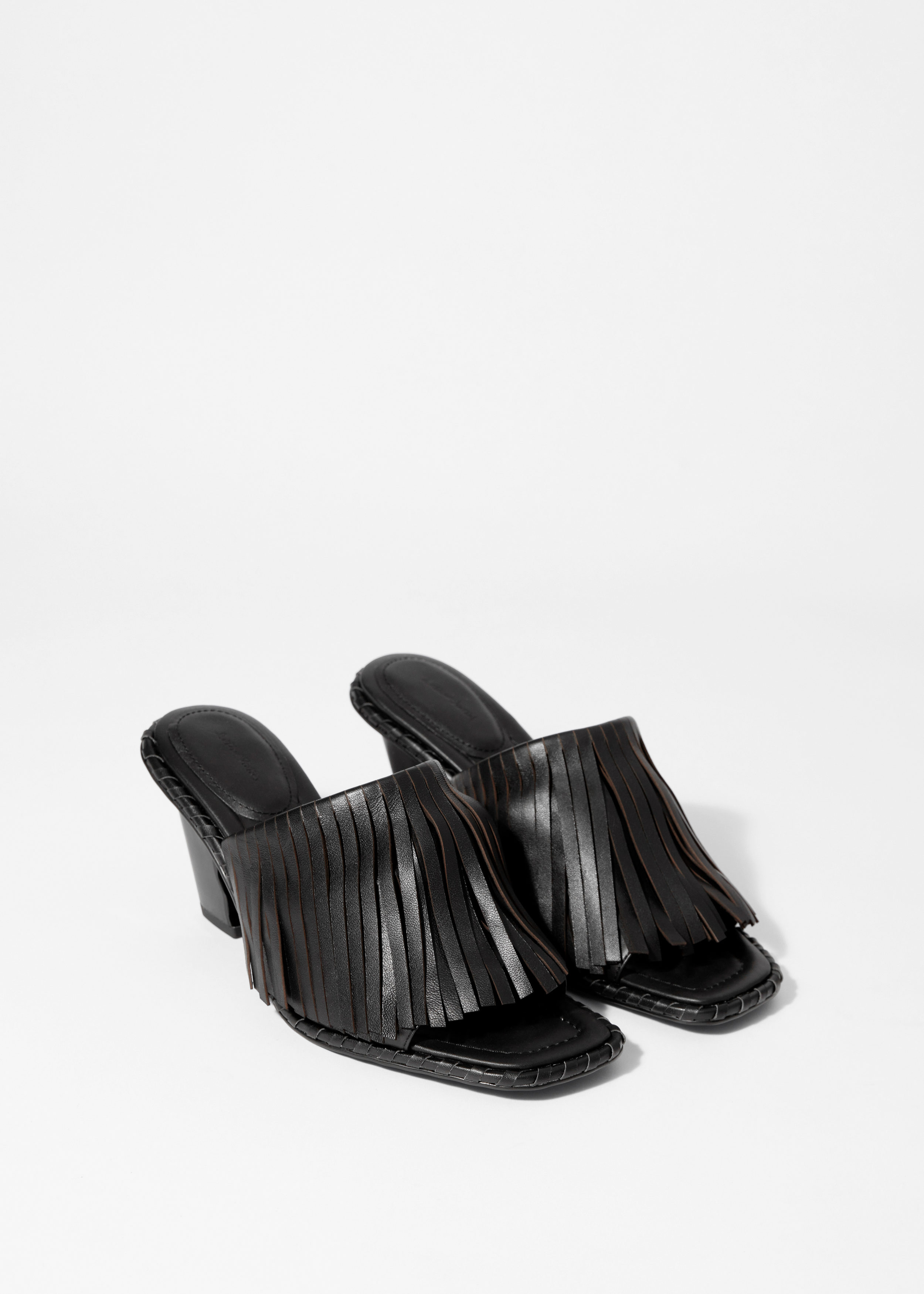 Fringed Leather Mules - Black - Shoes - & Other Stories US