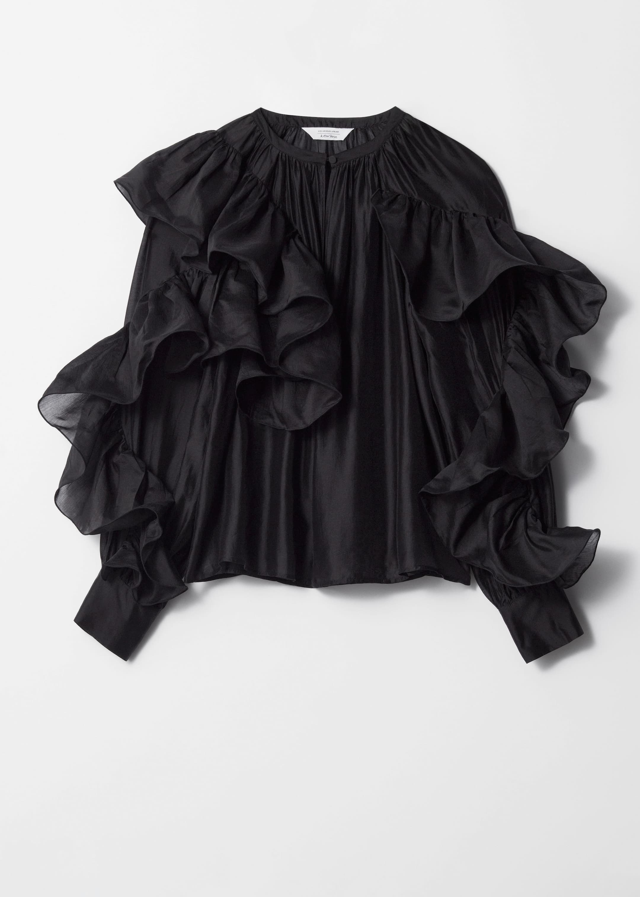 Agrandir l'image: Blouse asymétrique à volants - Noir - FEMME | H&M CH 1