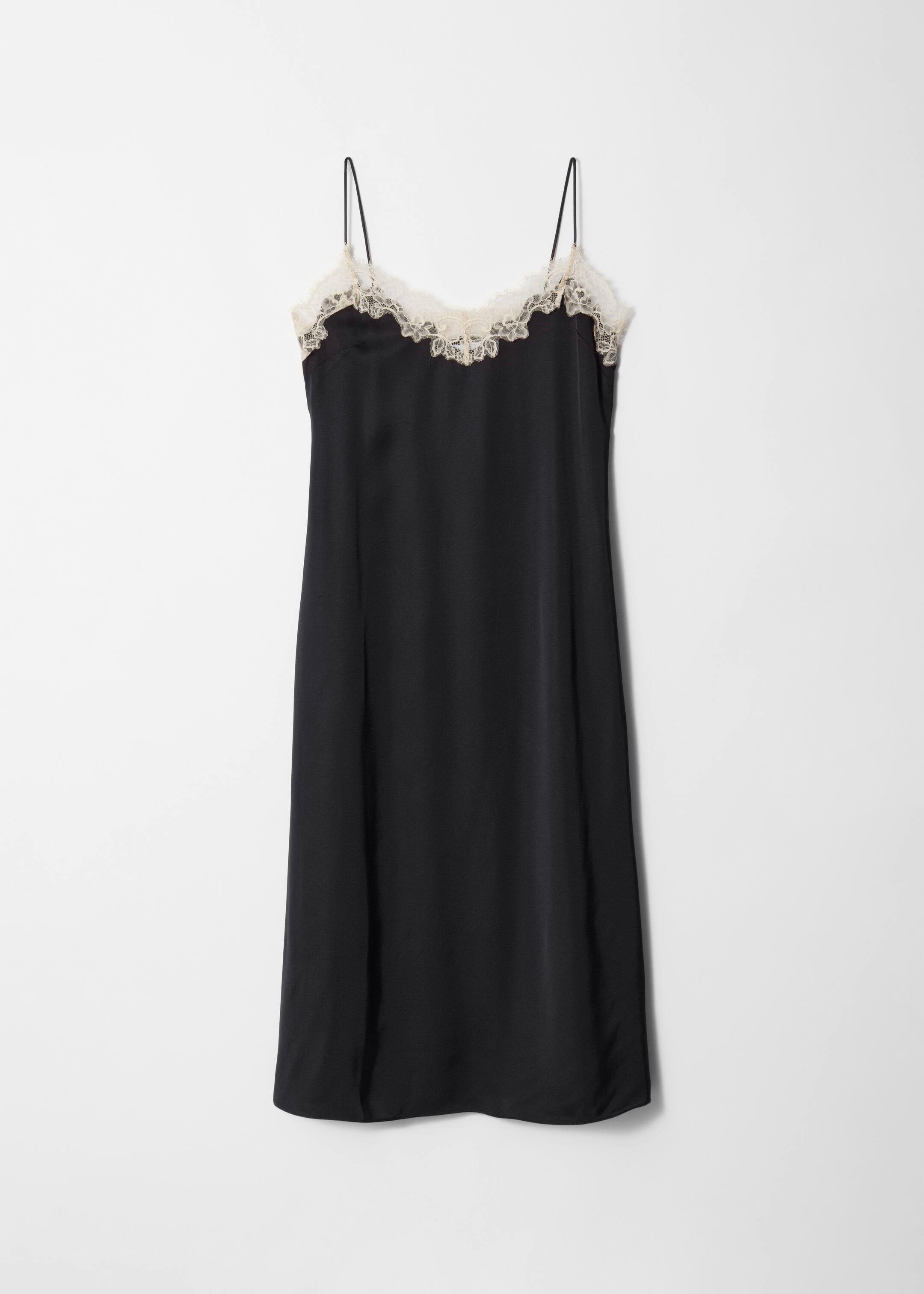 Grösseres Bild ansehen: Midi-Trägerkleid aus Satin - Schwarz - DAMEN | H&M CH 6