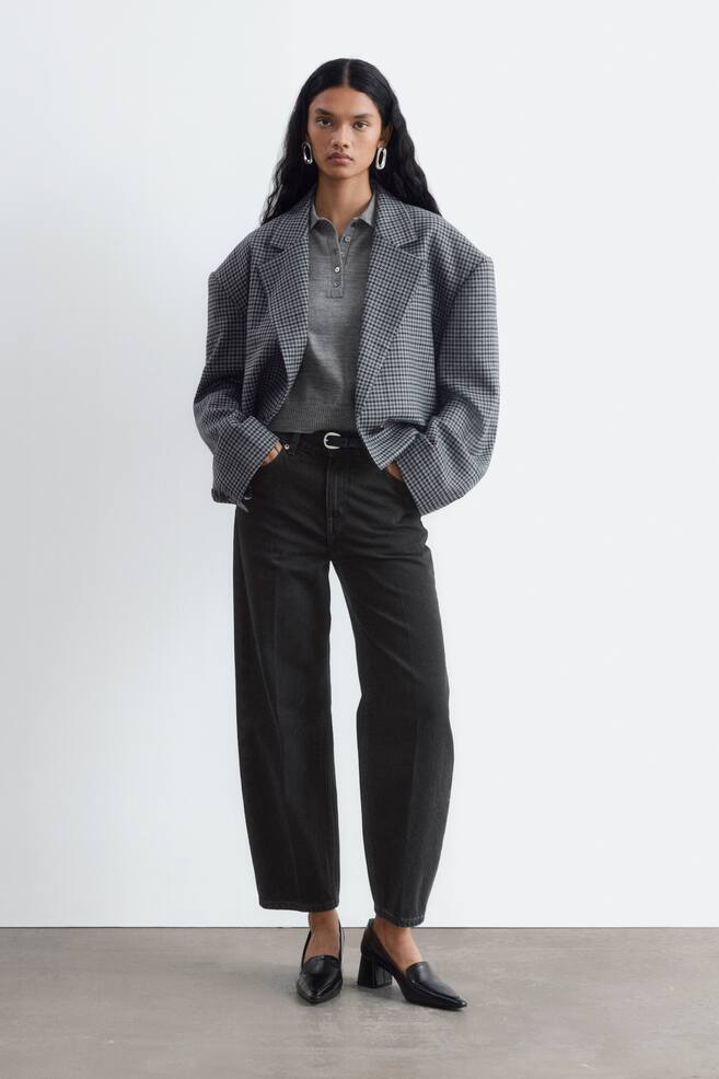 Jeans met taps toelopende pijpen - Zwart/Lichtblauw - 1