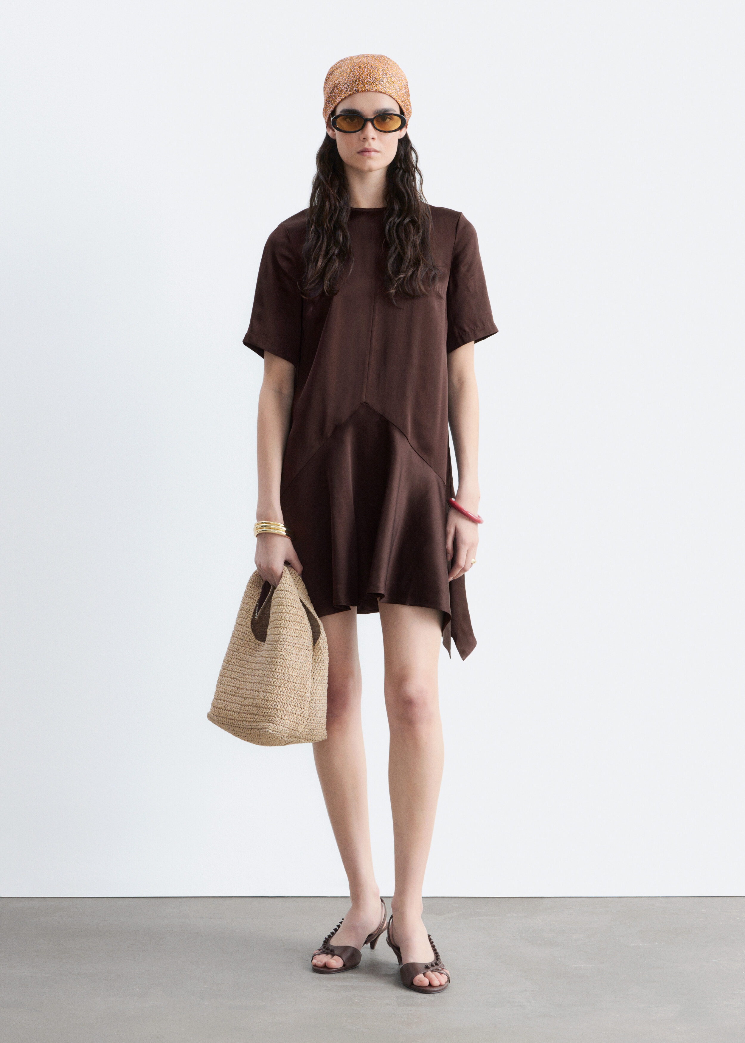 Handkerchief Hem Mini Dress - Brown - & Other Stories US