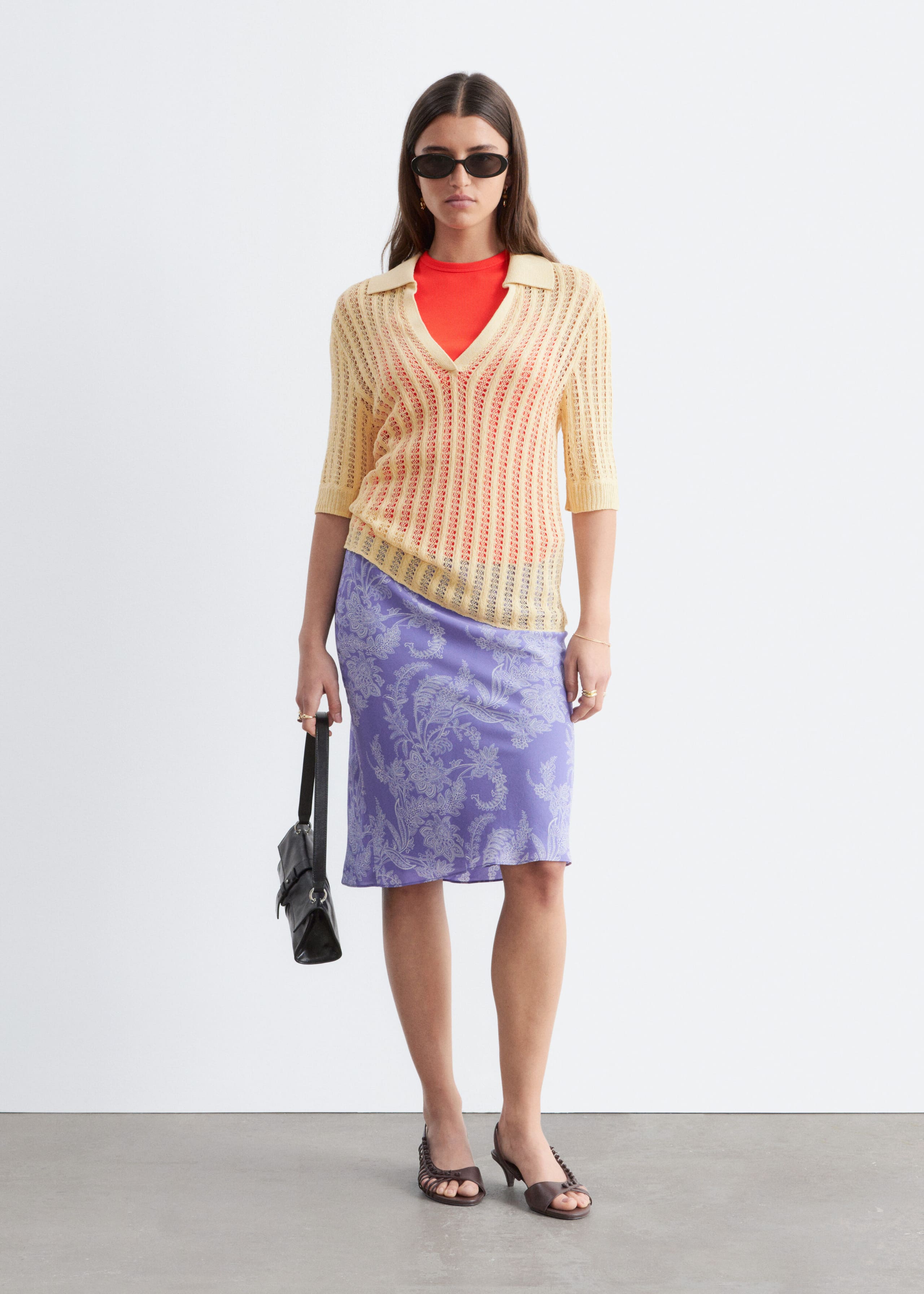 Image of Knee-Length Slip Skirt