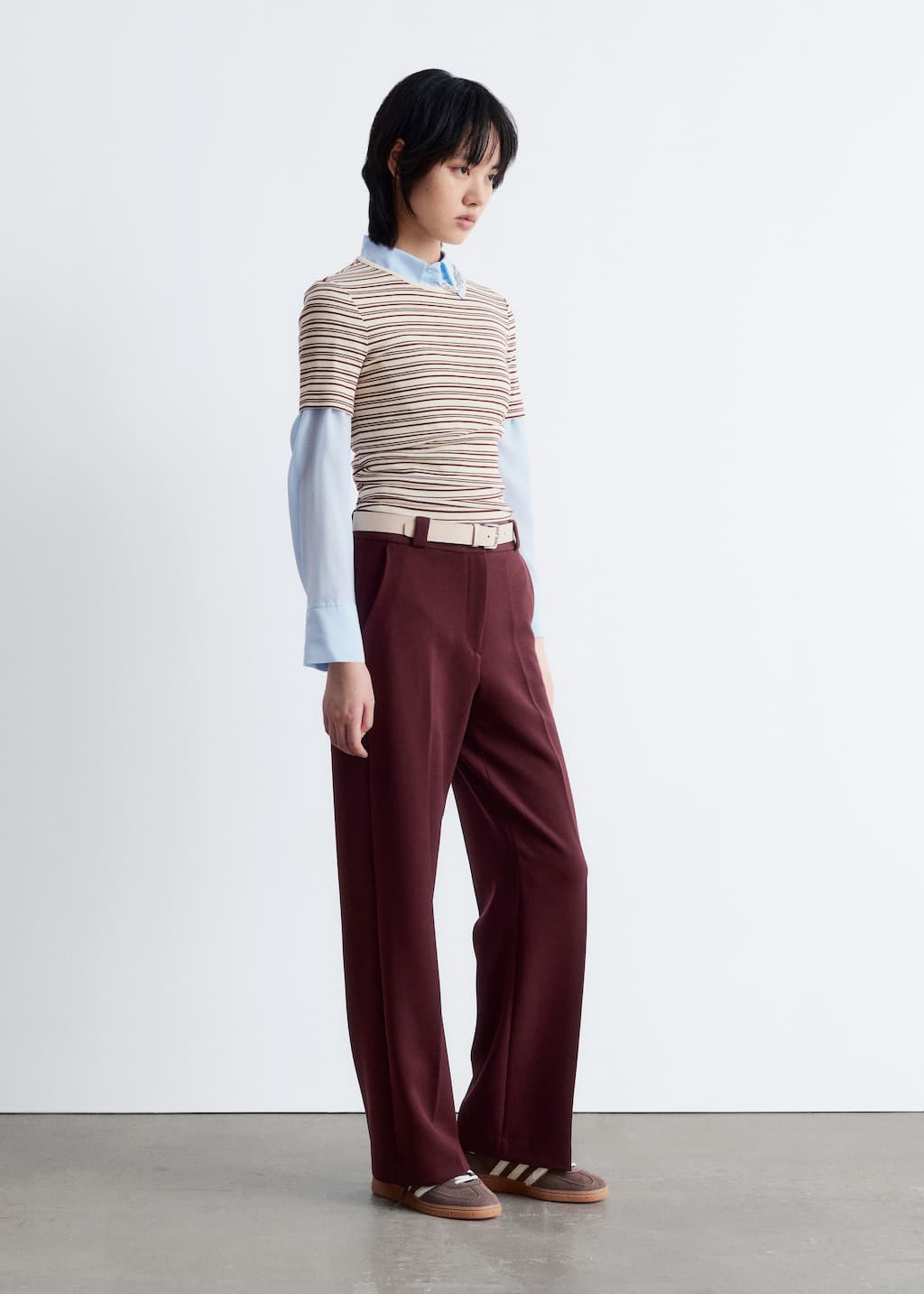 Image of Wide Press-Crease Trousers