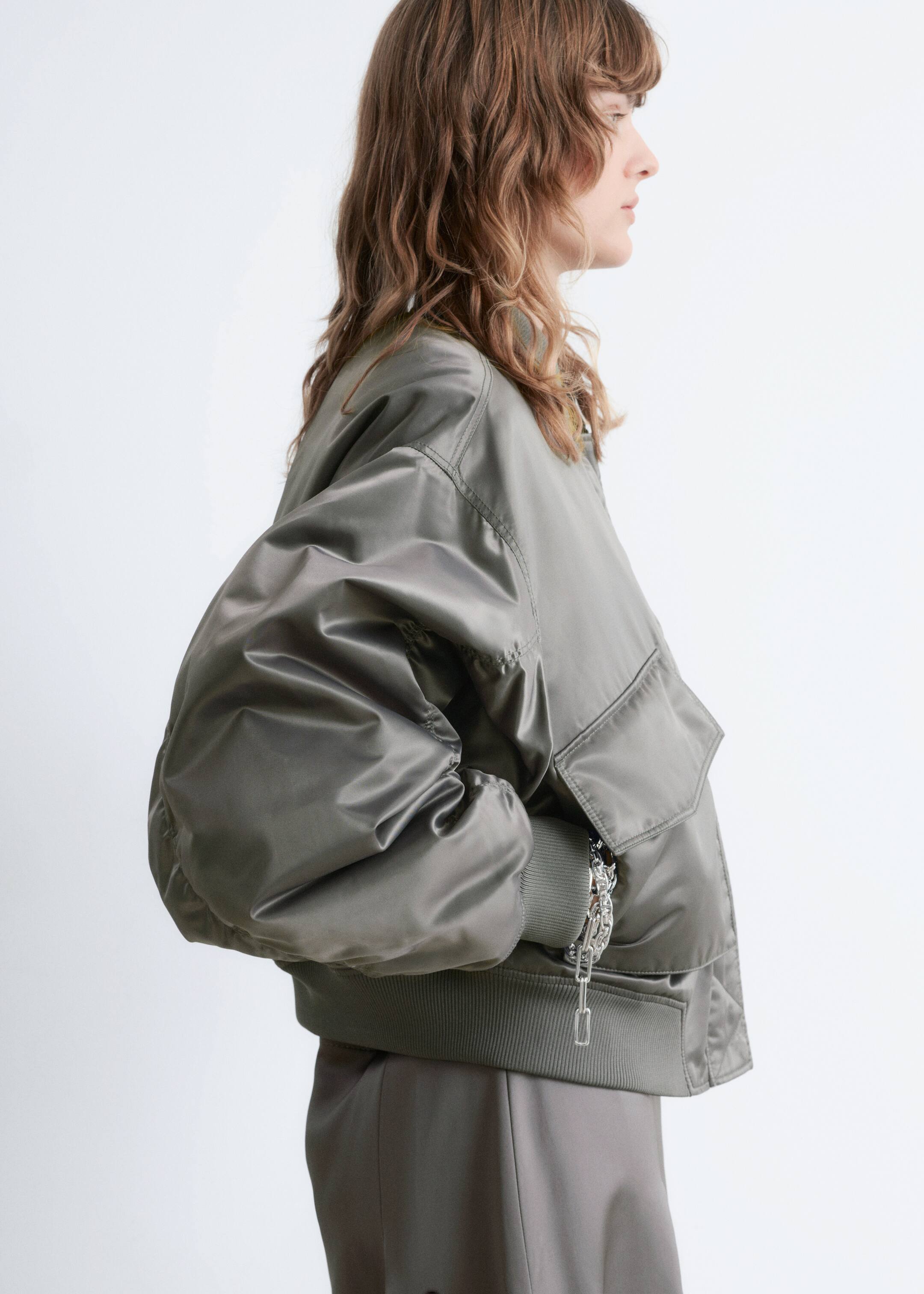 Nagyobb kép megtekintése: Padded Bomber Jacket - Dark grey - NŐI | H&M HU 6