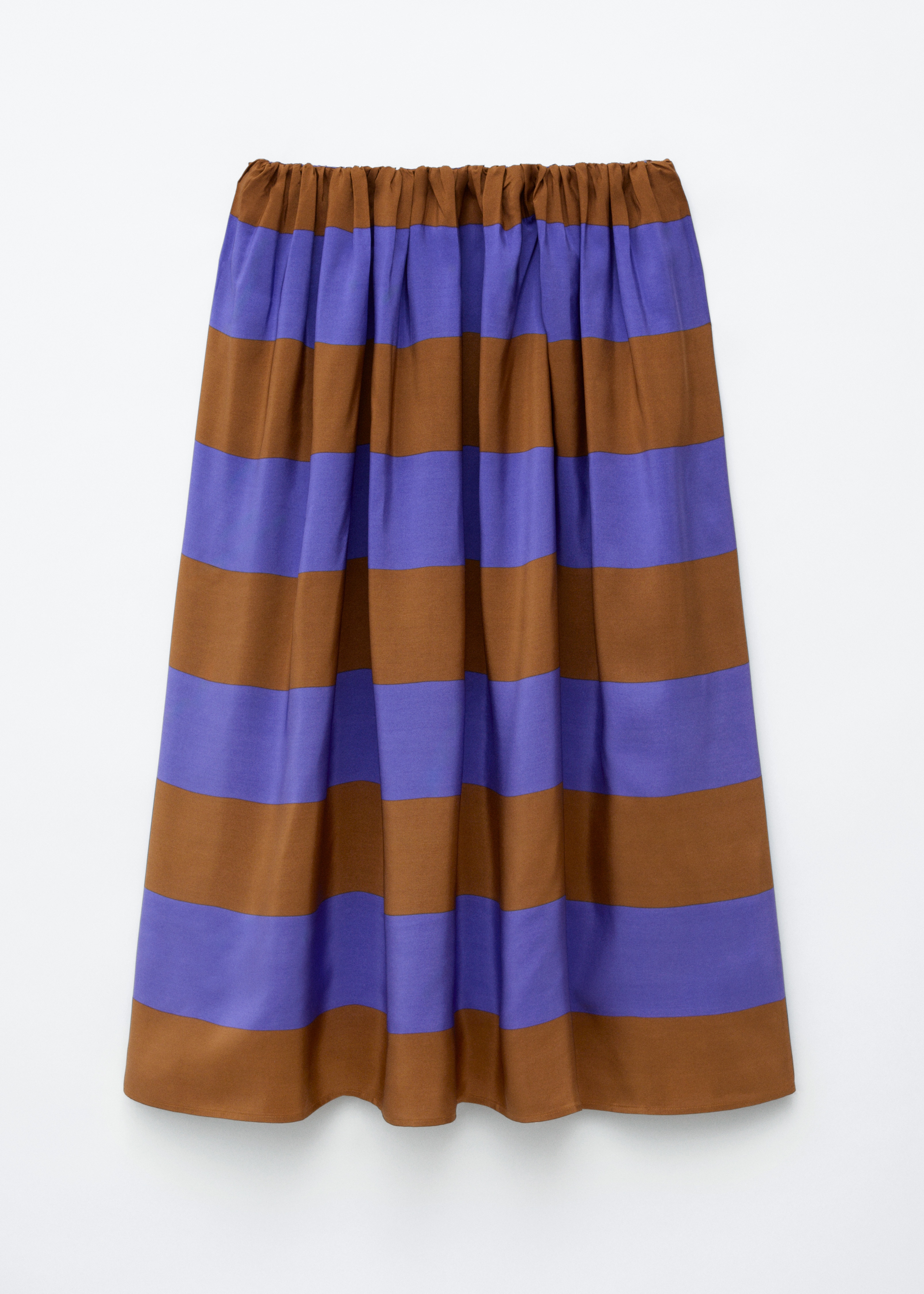 Falda midi de seda - Marrón/Morado
