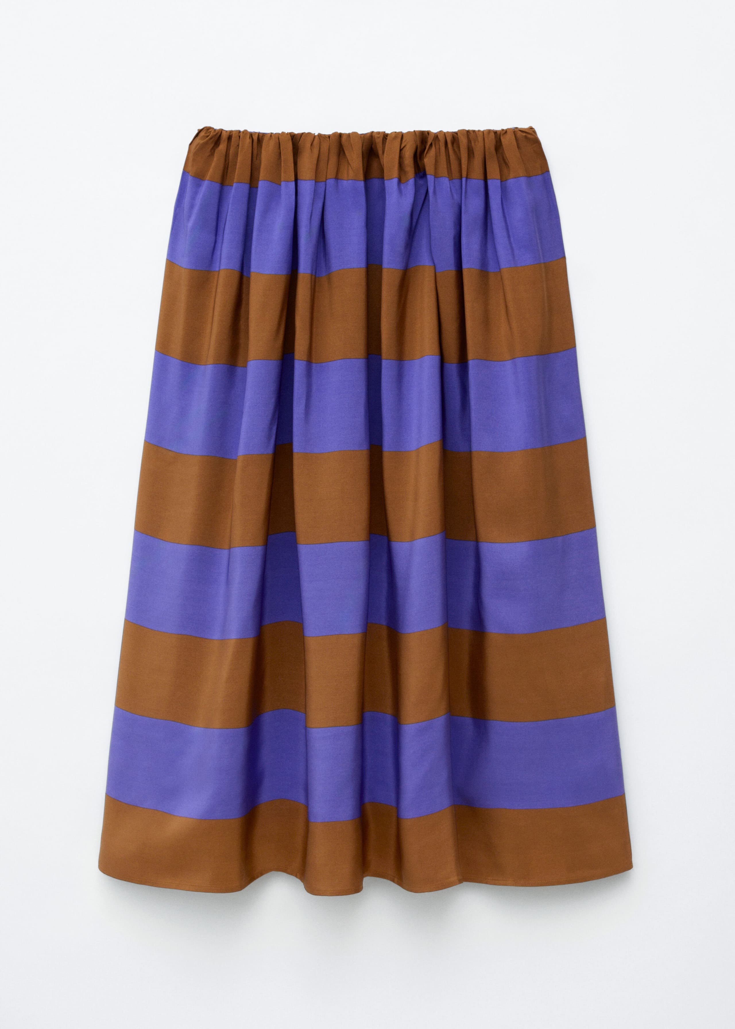 Silk Midi Skirt – Brun/lila – stilleben