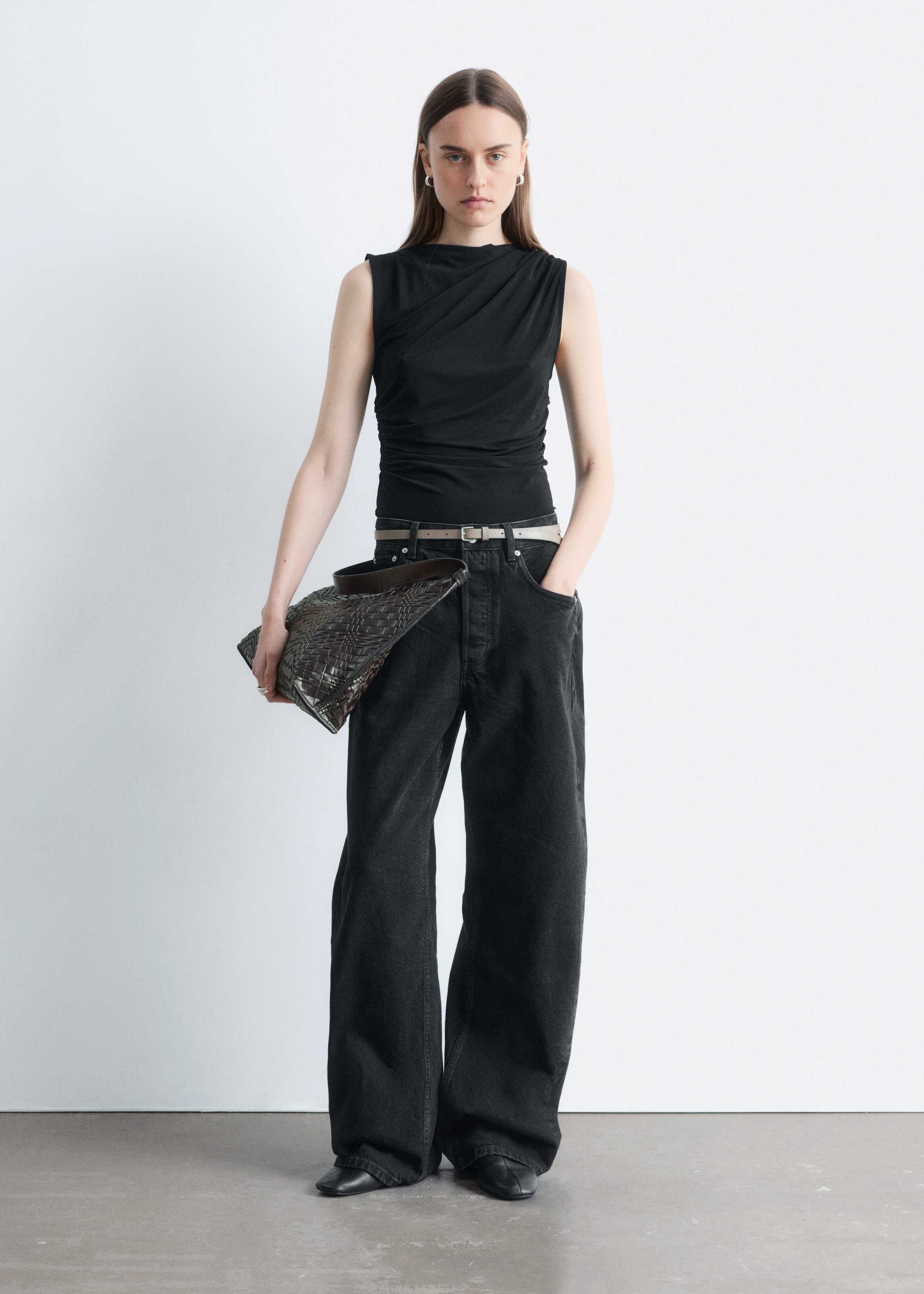 Asymmetric T-Shirt - Dark Red - T-shirts - & Other Stories US