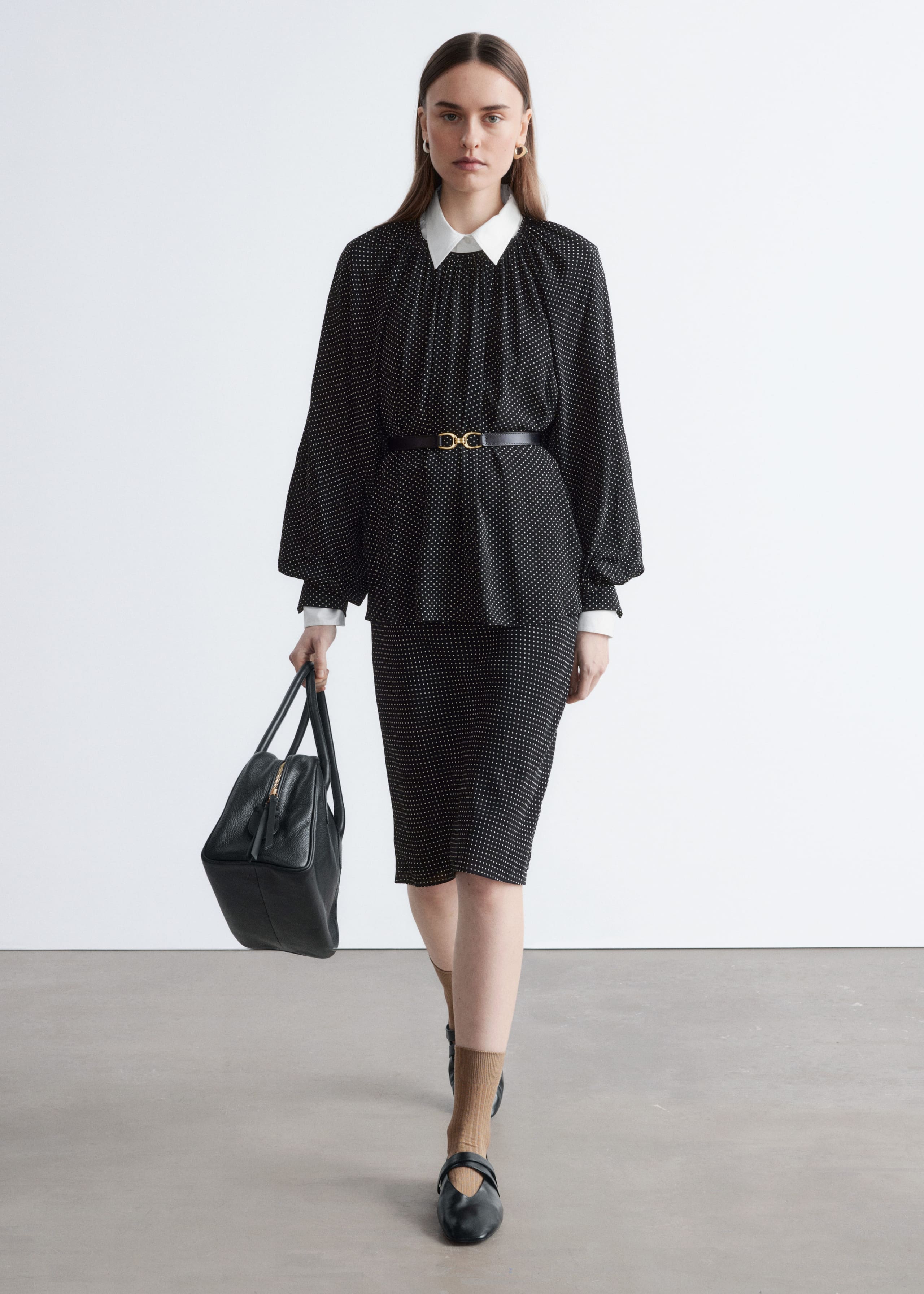 Image of Balloon-Sleeve Blouse