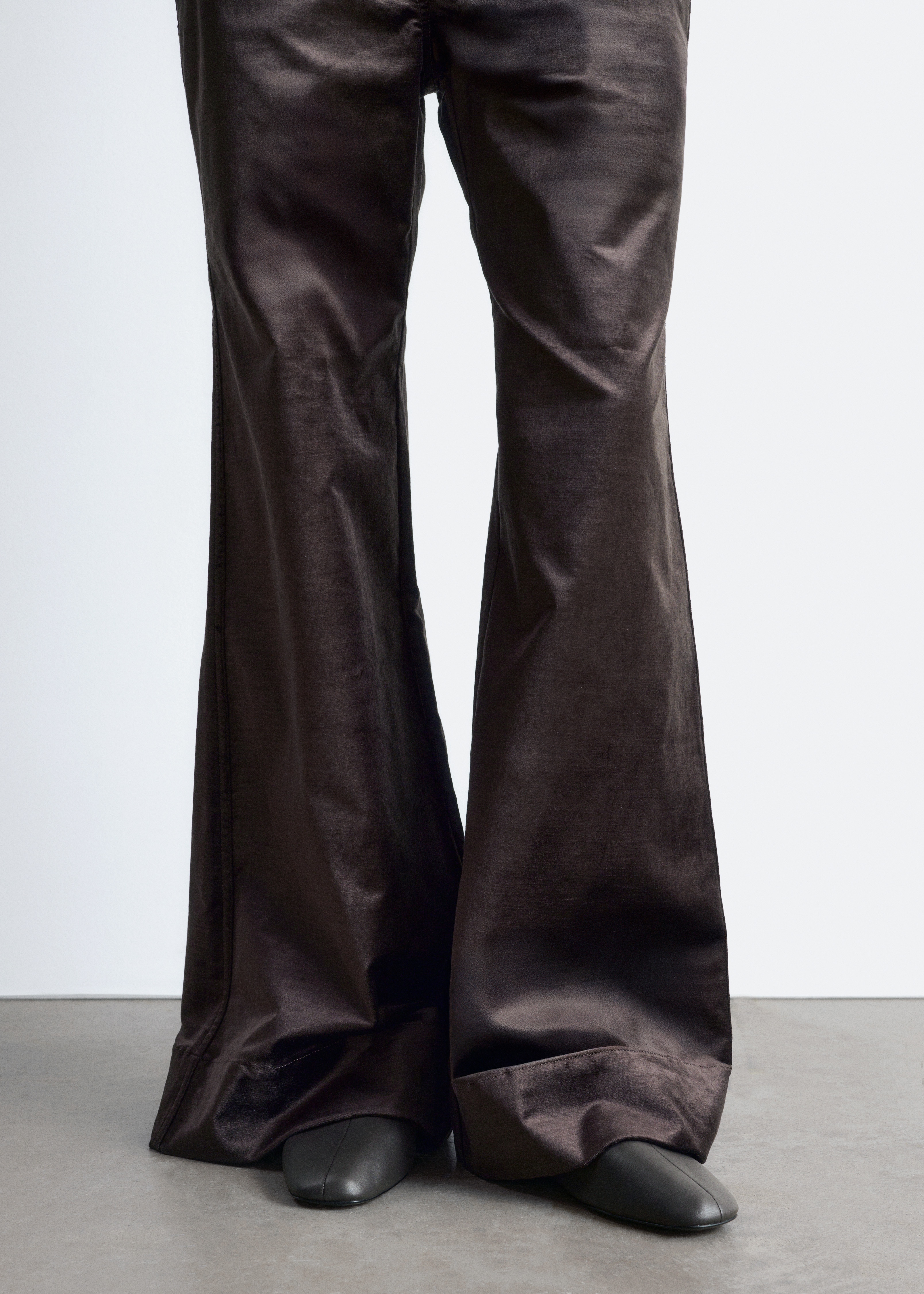 Bőr balettcipő - Sötétbarna/Fekete