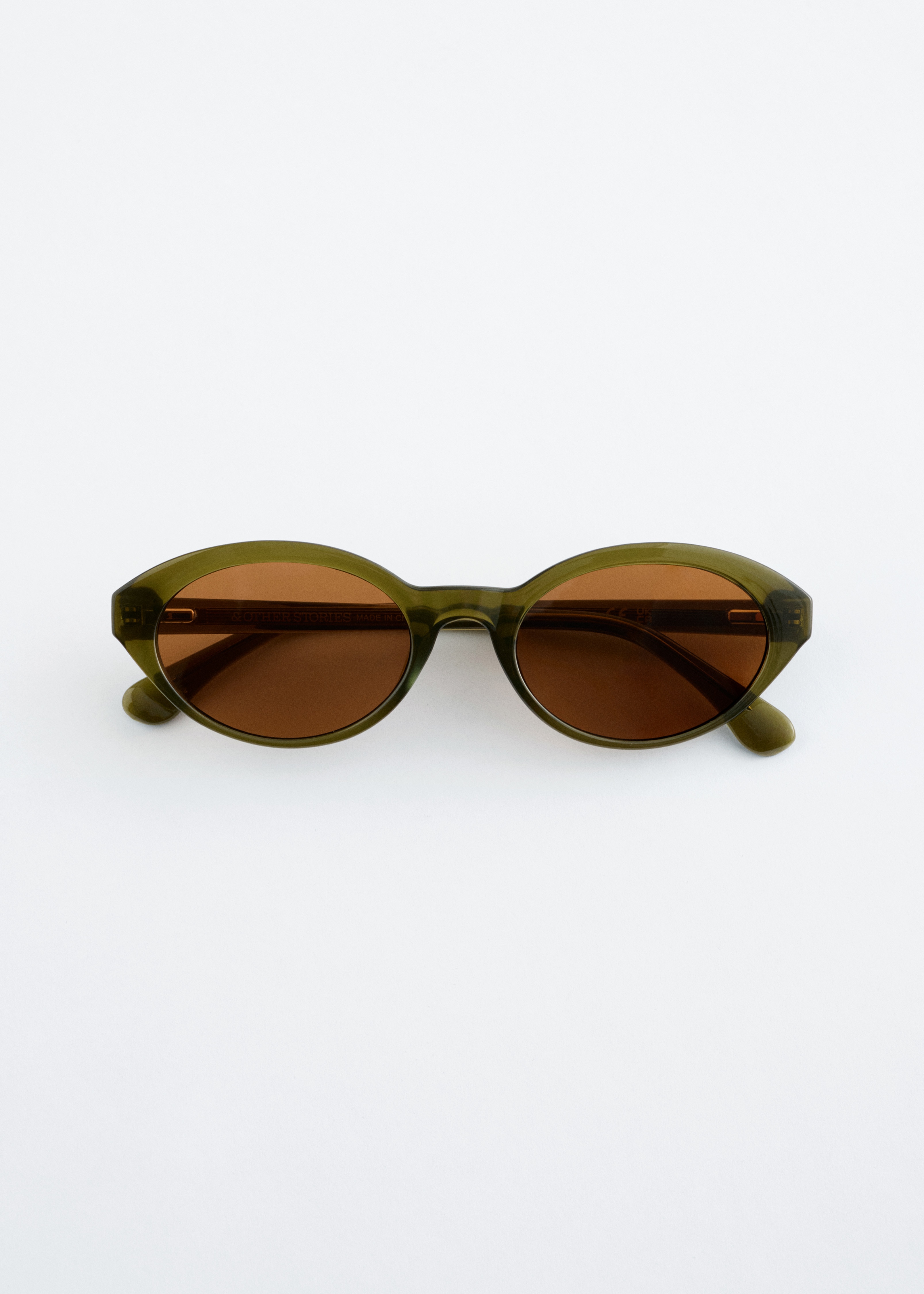 Oval-Frame Sunglasses - Green/Brown/Brown/Tortoise/Black