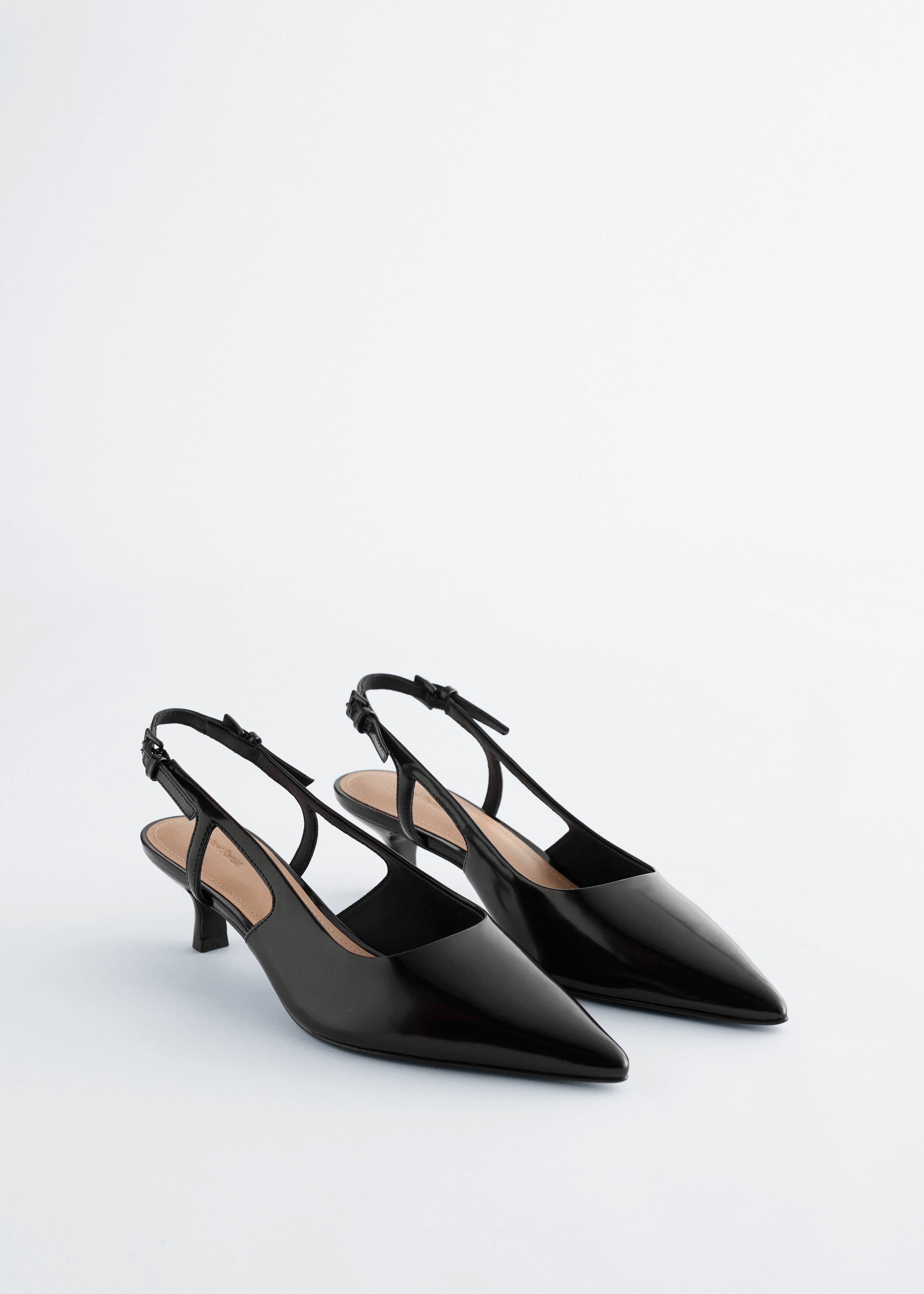 Lakovky Slingback - Černá/Tmavě šedá