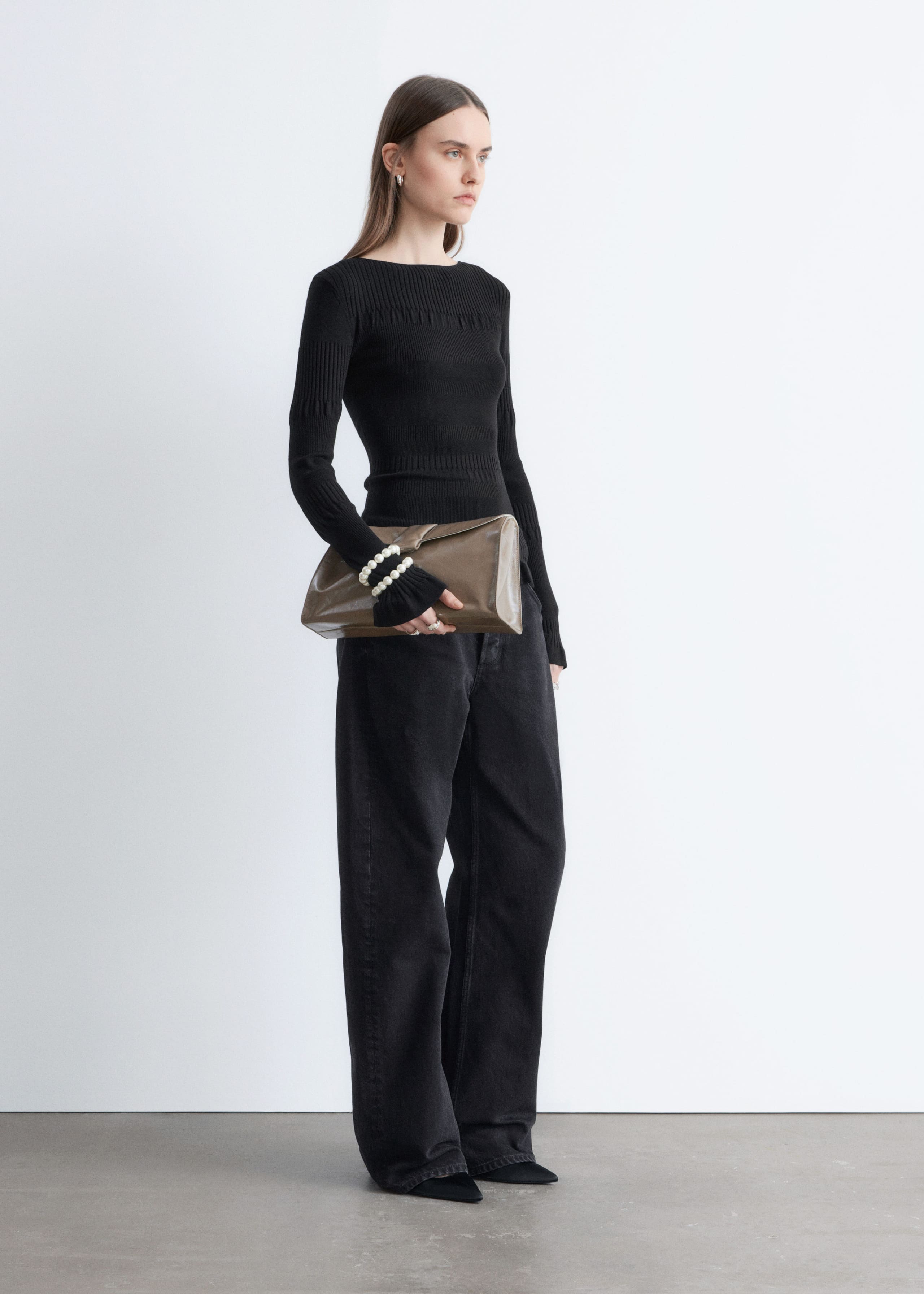 Image of Long-Sleeve Ribbed Top