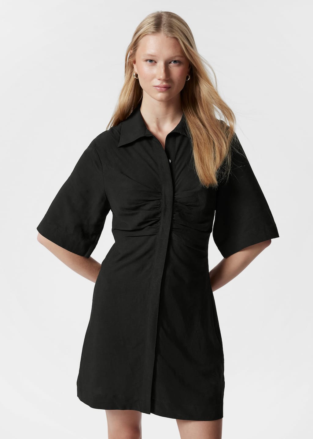 Vestido camisero mini - Negro - Lookbook