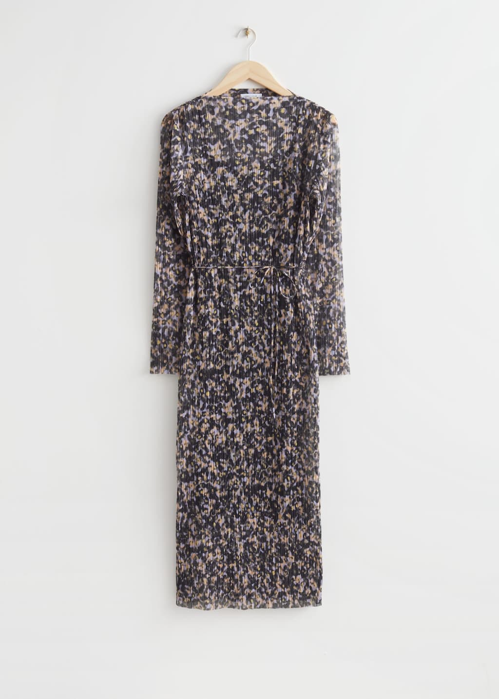 Vestido midi de malla con cuello falso - Azul - Bodegón