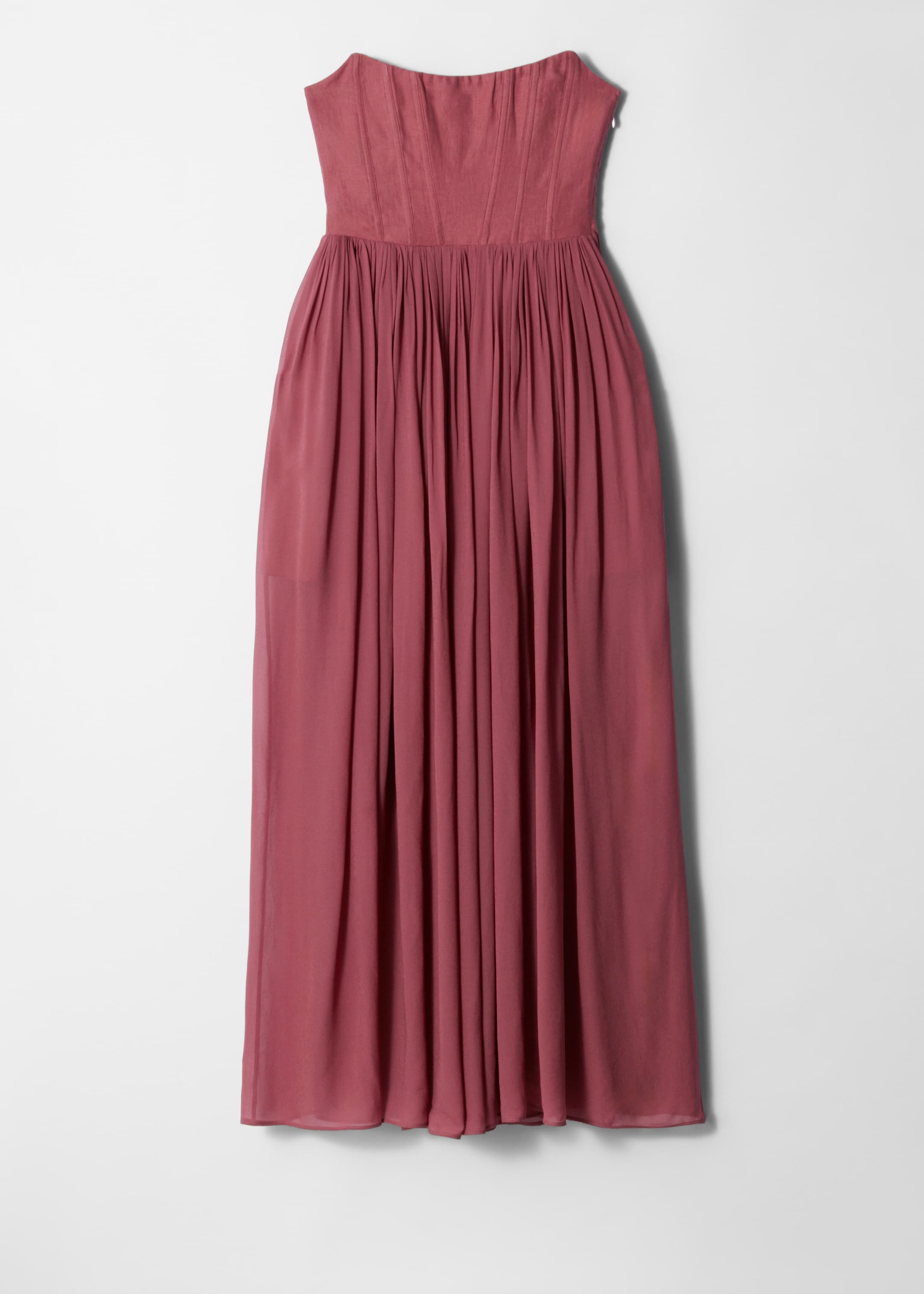 View larger image: Sheer Corset Maxi Dress - Dark Red - Ladies | H&M GB 5