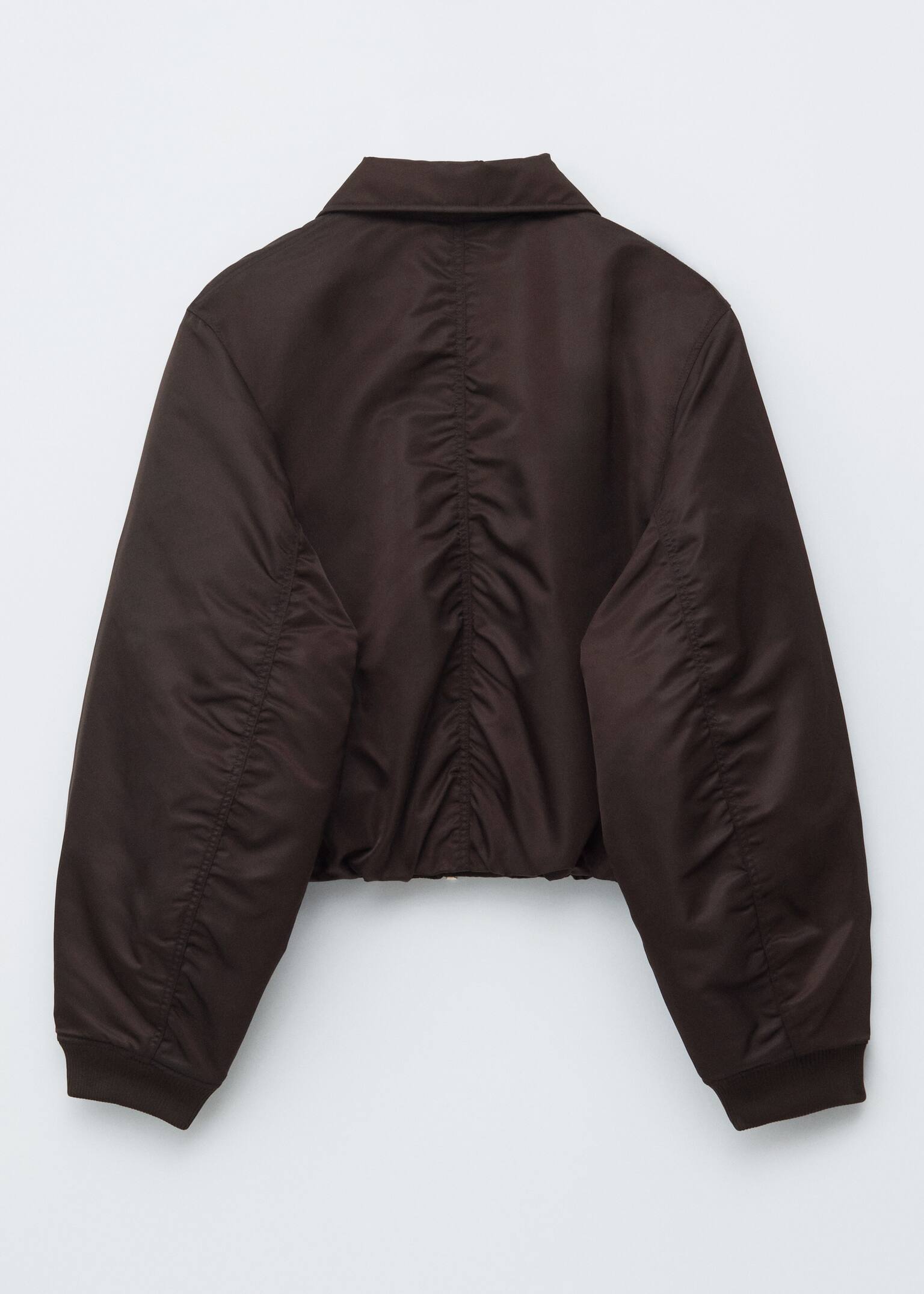 Verkürzte Bomberjacke - Dunkelbraun/Khaki-Braun - 9