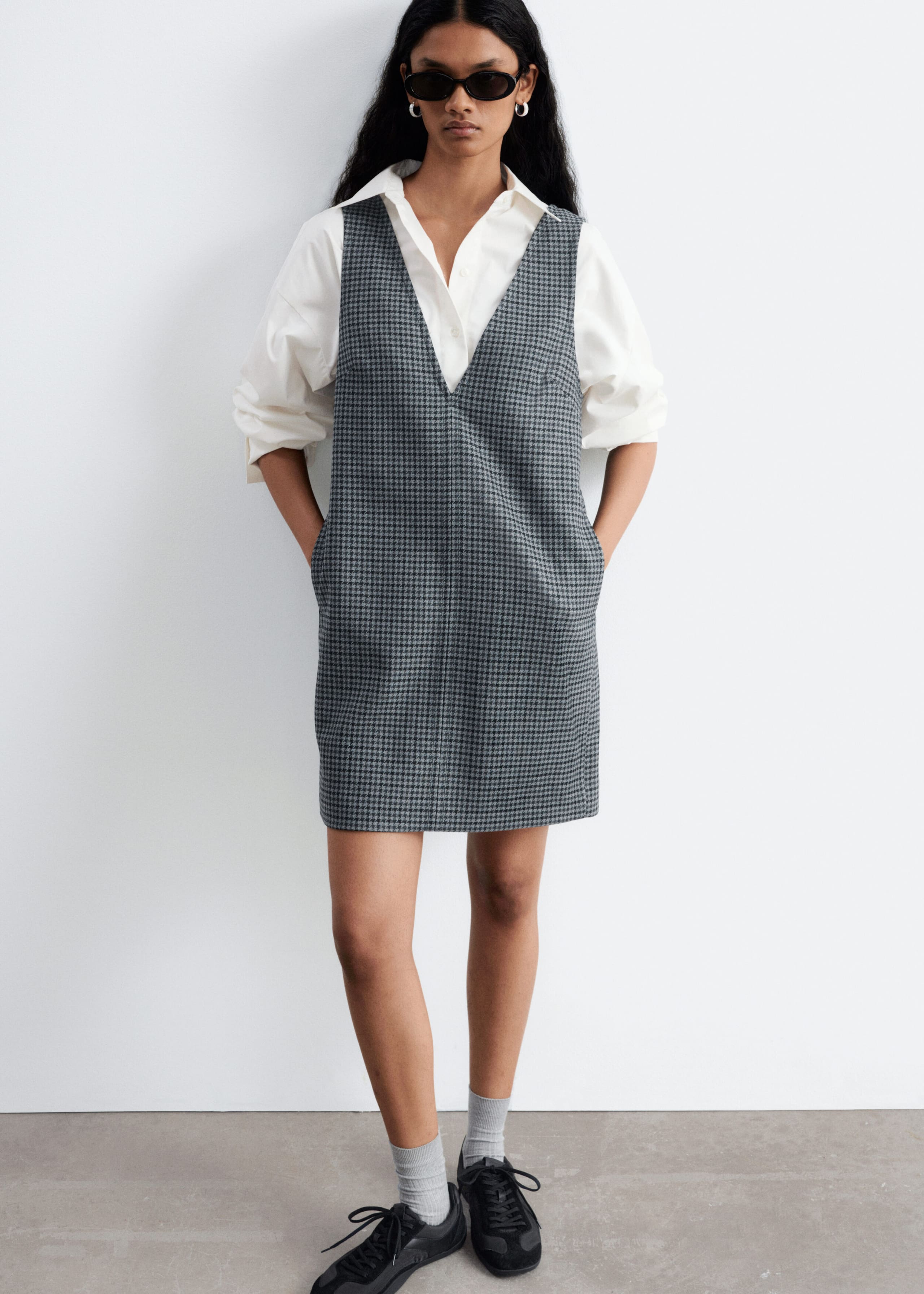 Houndstooth Dress - Grey/Checked - Still Life