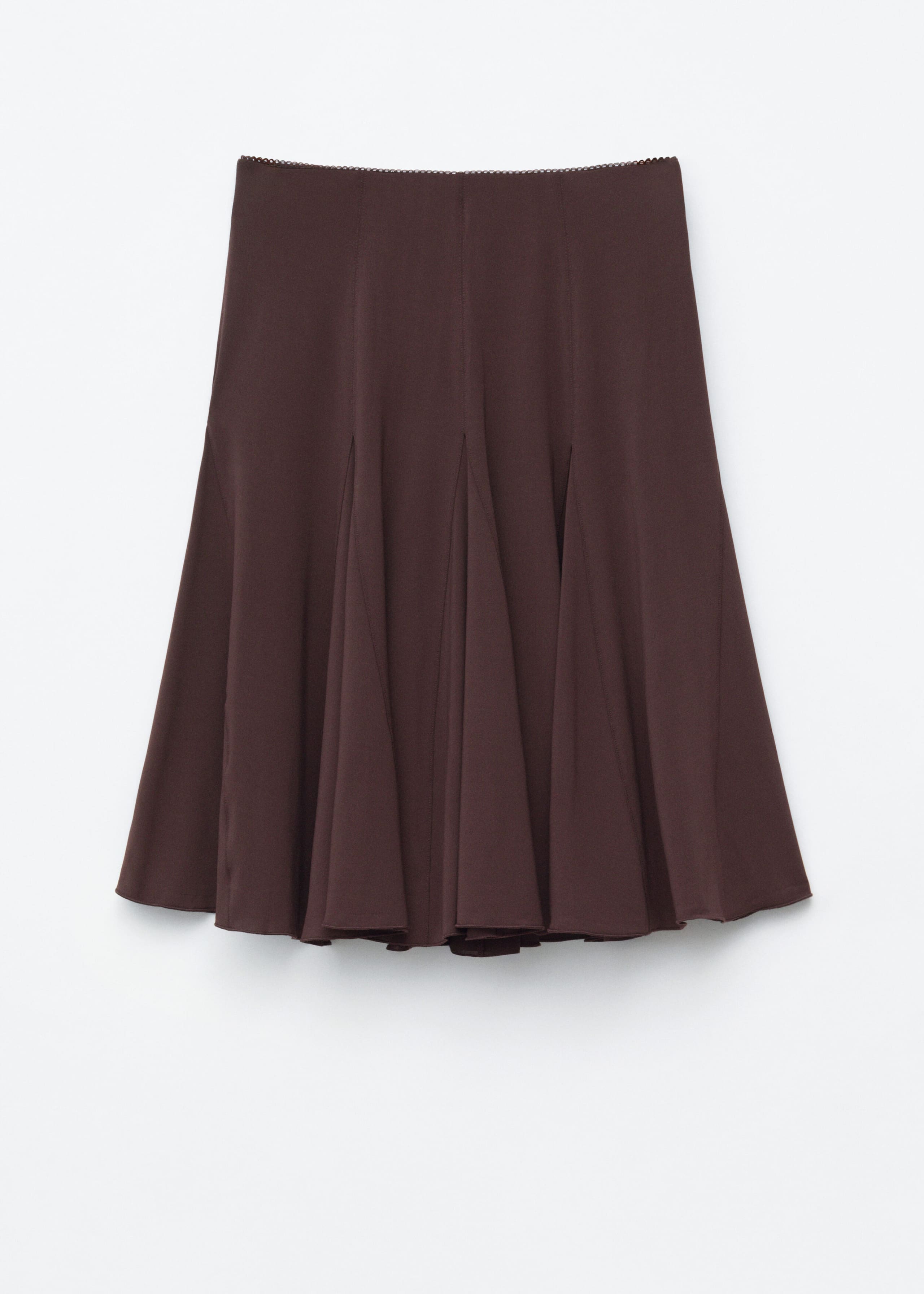 Knee-length A-line Skirt - Dark Brown - Still Life