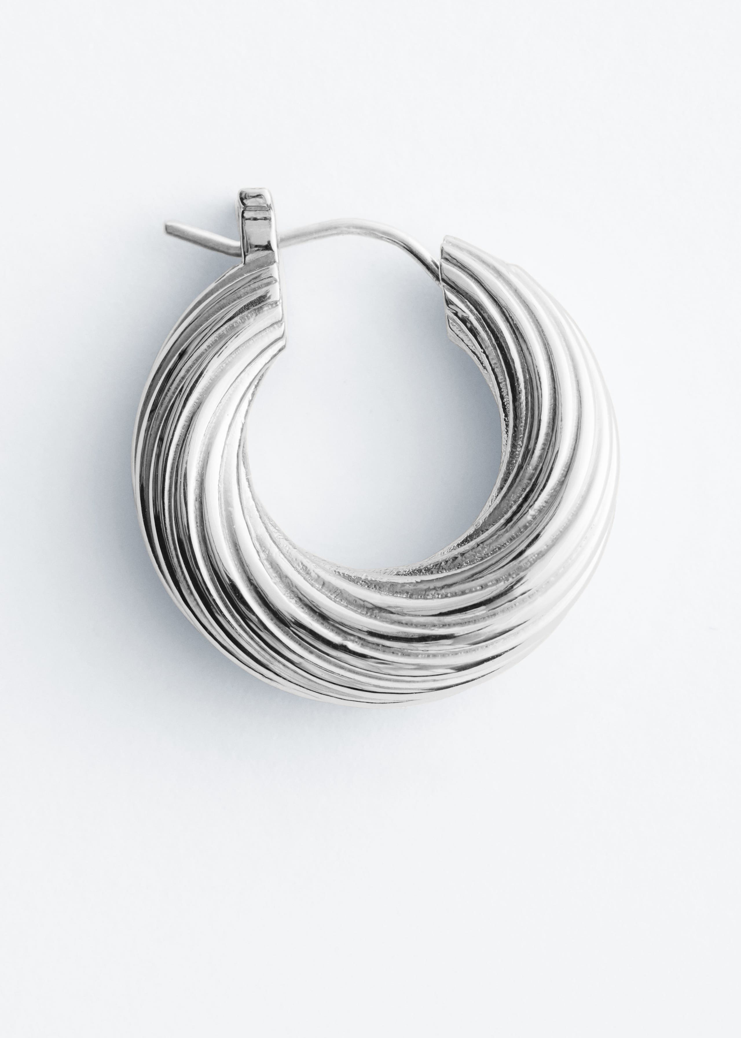 Fluted Hoop Earrings - Silver - Still Life