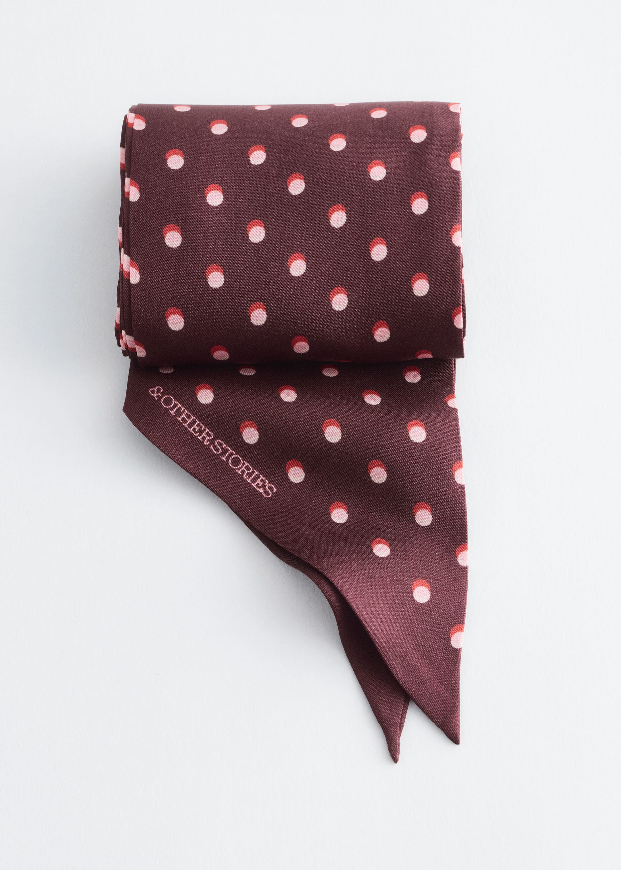 Polka-Dot Silk Scarf - Dark Red/Dots - Still Life