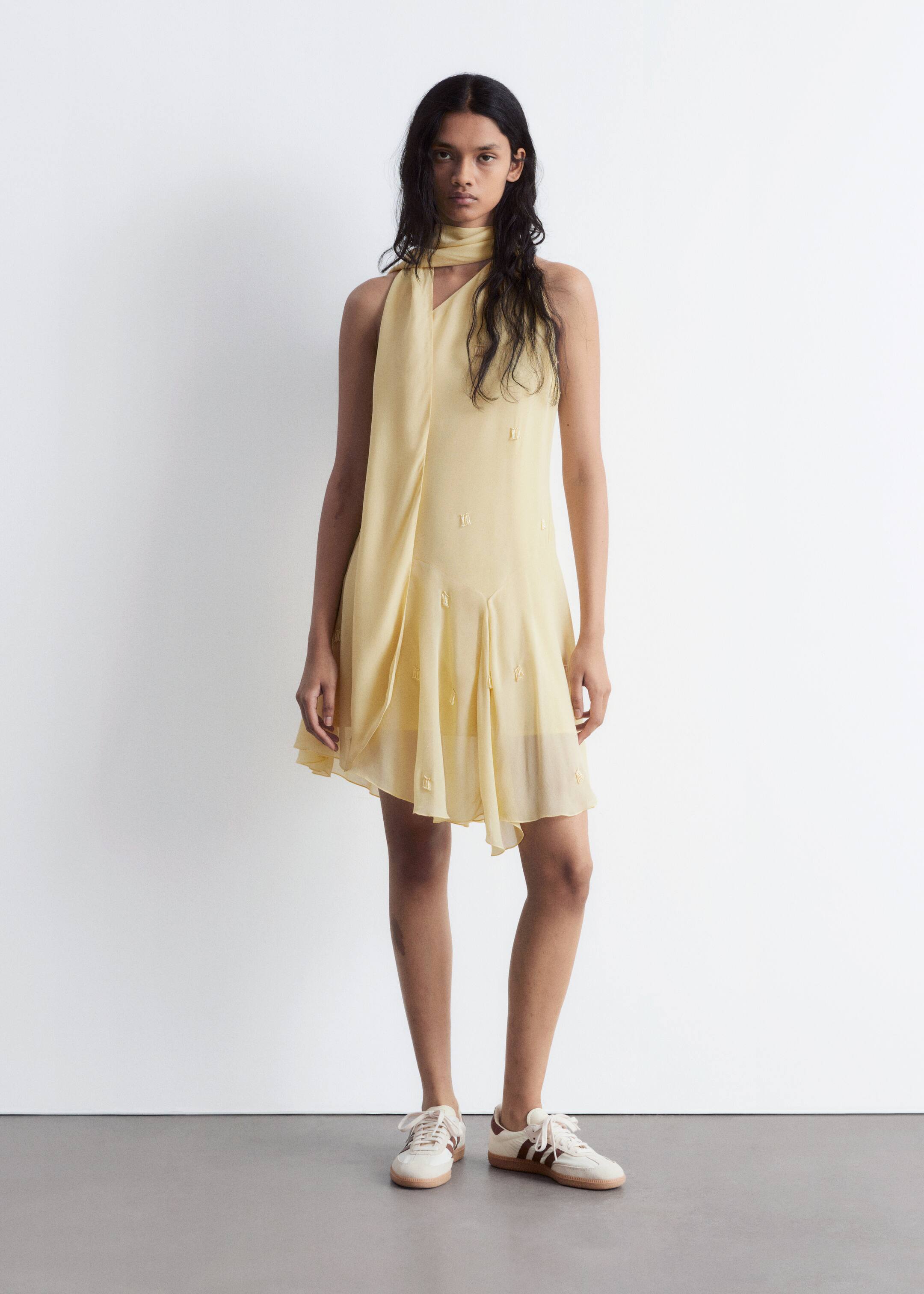 Grotere afbeelding bekijken: Mini-jurk met één blote schouder - Lichtgeel - DAMES | H&M BE 3