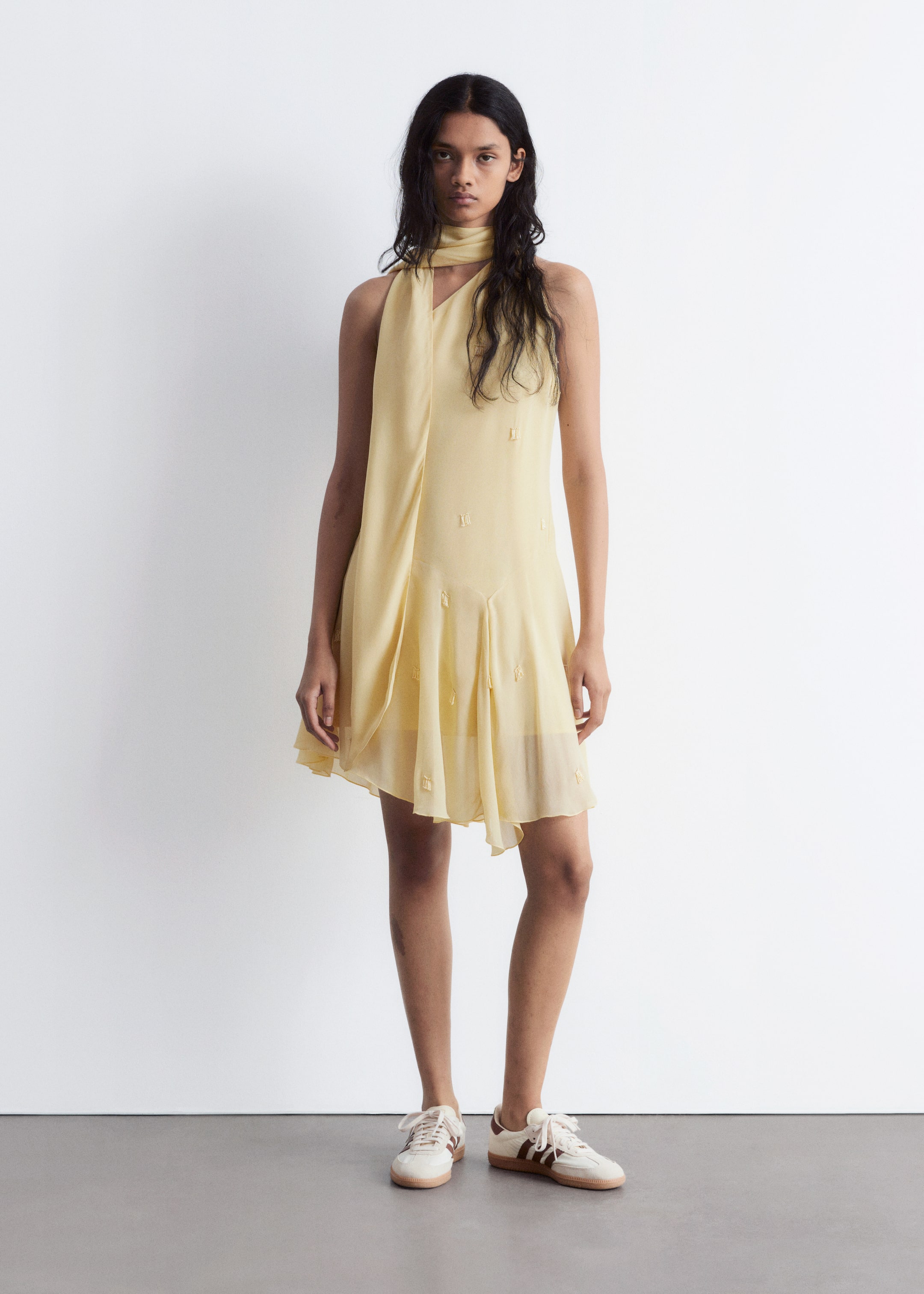 Se større billede: Oneshoulder-minikjole - Lysegul - DAME | H&M DK 3