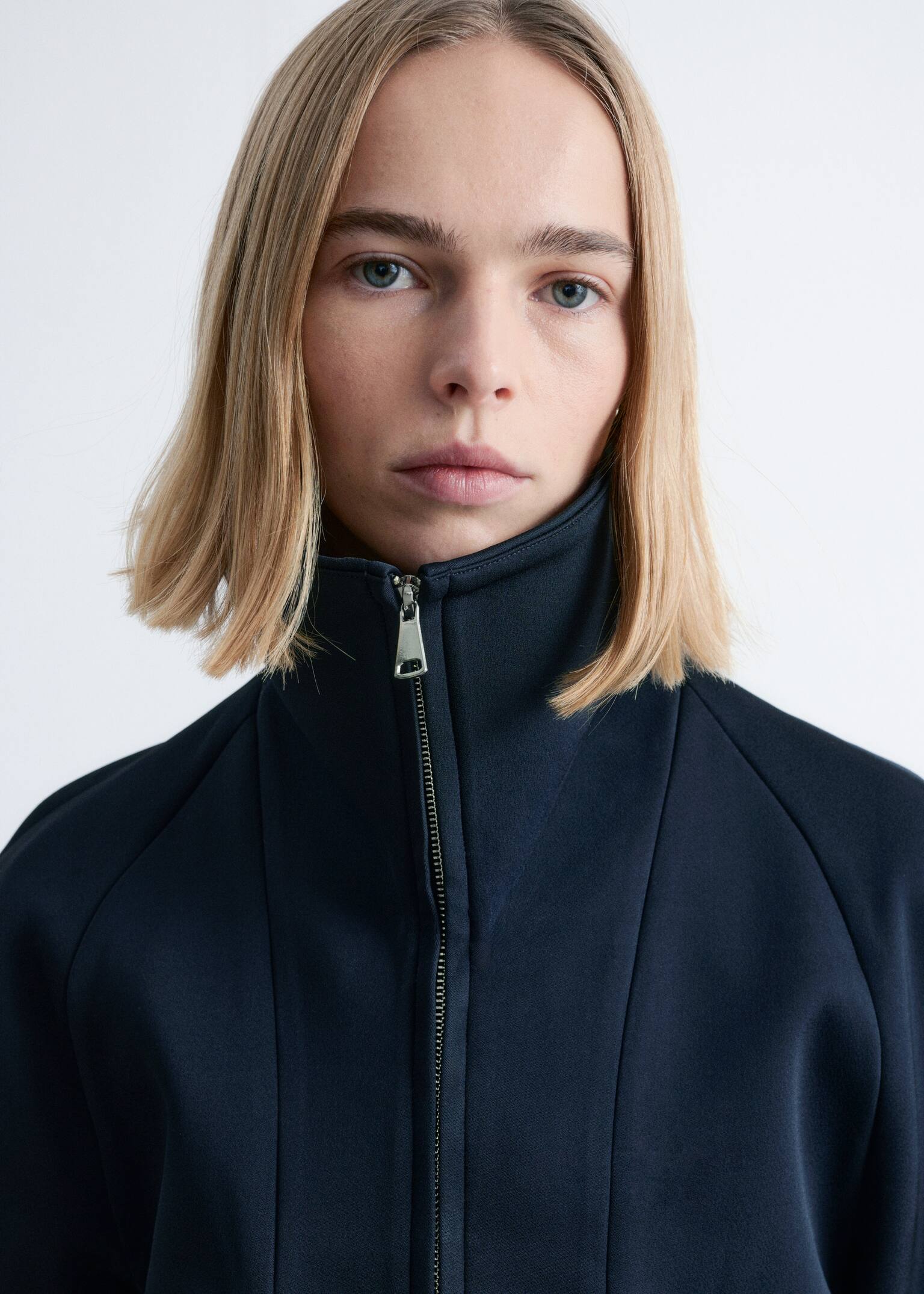 Jacke mit skulpturalen Ärmeln - Navyblau - 8