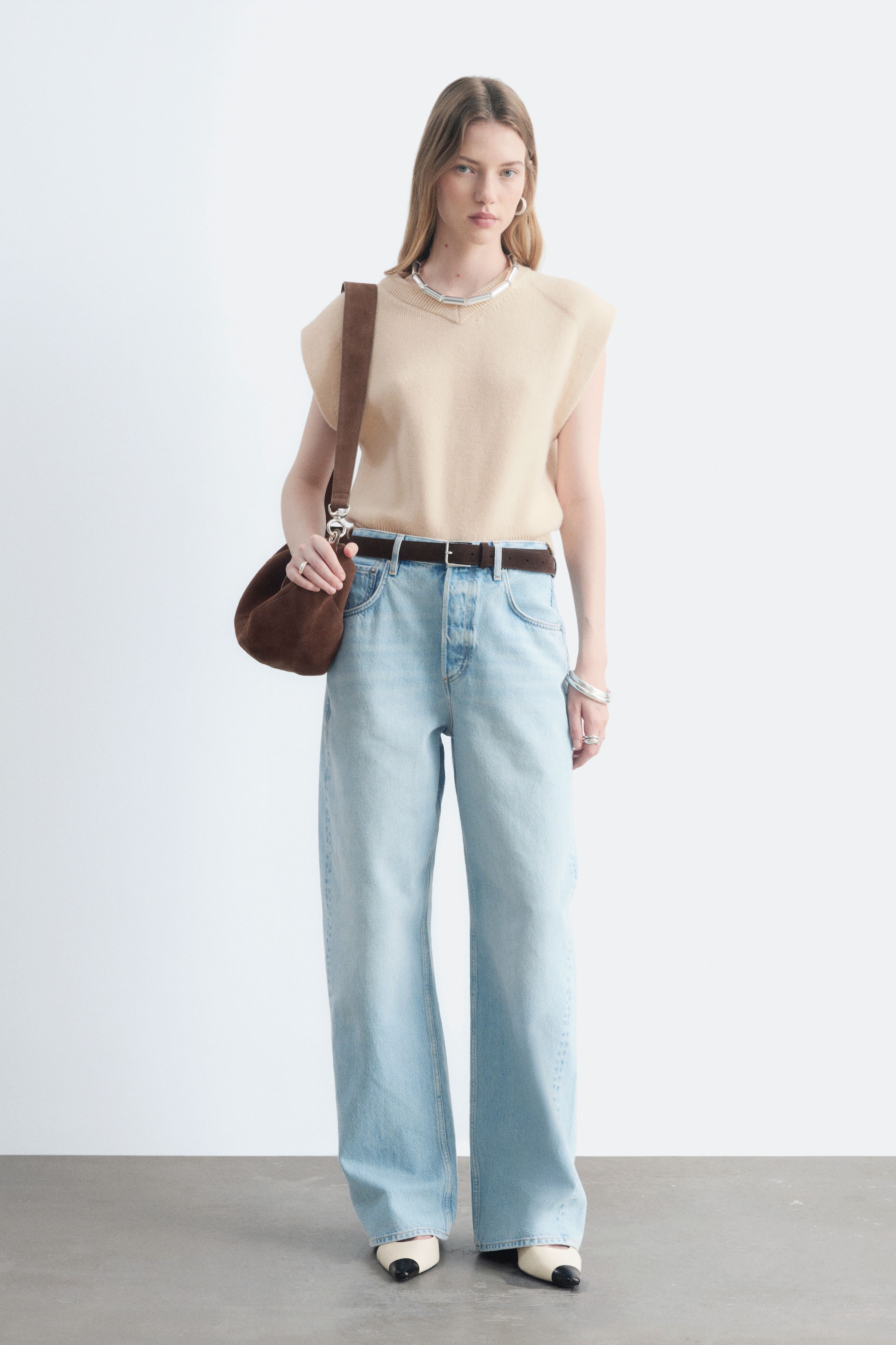 הצגת תמונה גדולה יותר: Barrel-Leg Jeans - תכלת  - Ladies | H&M IL 1