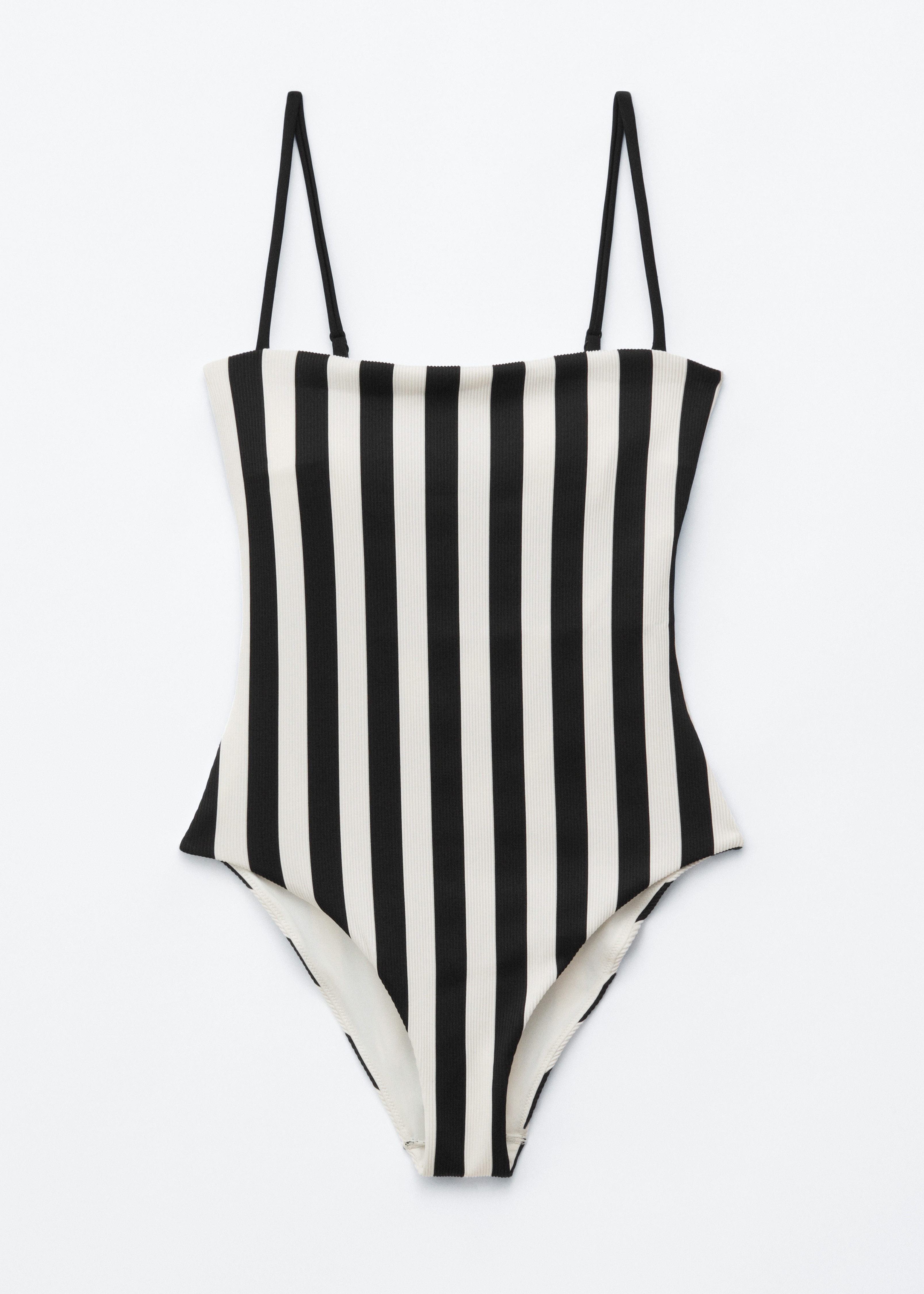 Gestreifter Badeanzug mit Karree-Ausschnitt