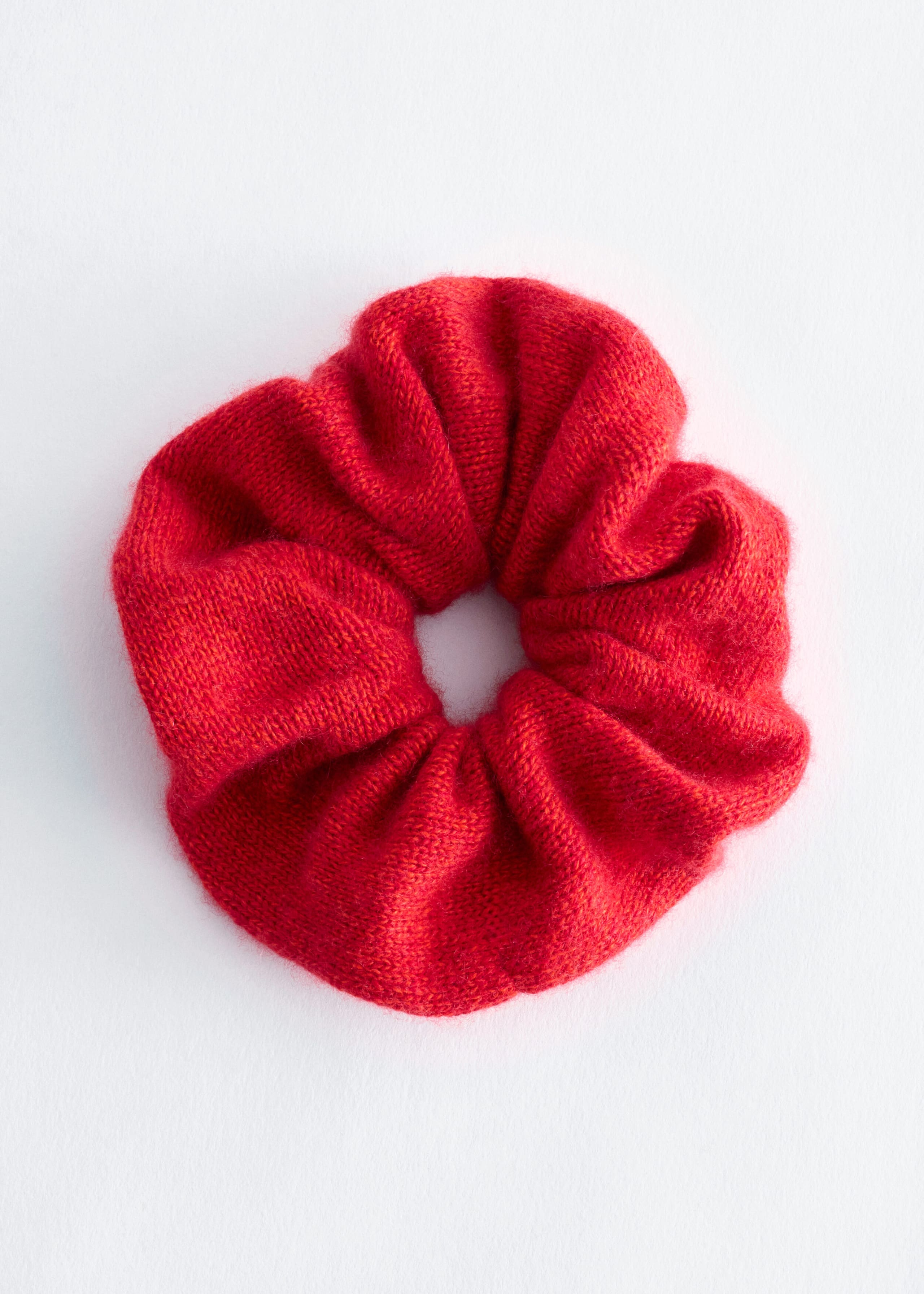 Wool-Blend Knitted Scrunchie - Red - Still Life
