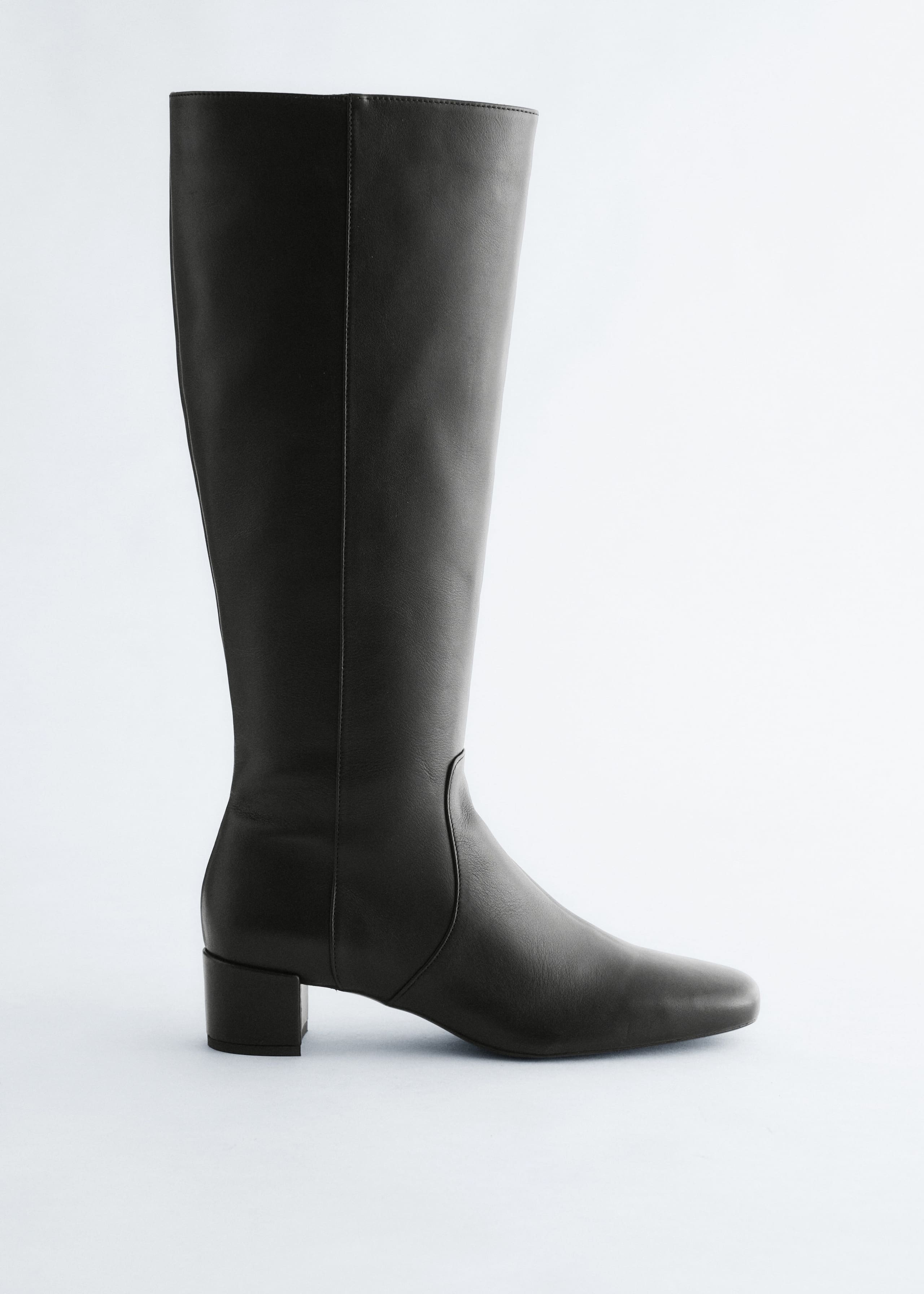 Image of Heeled Leather Knee Boots