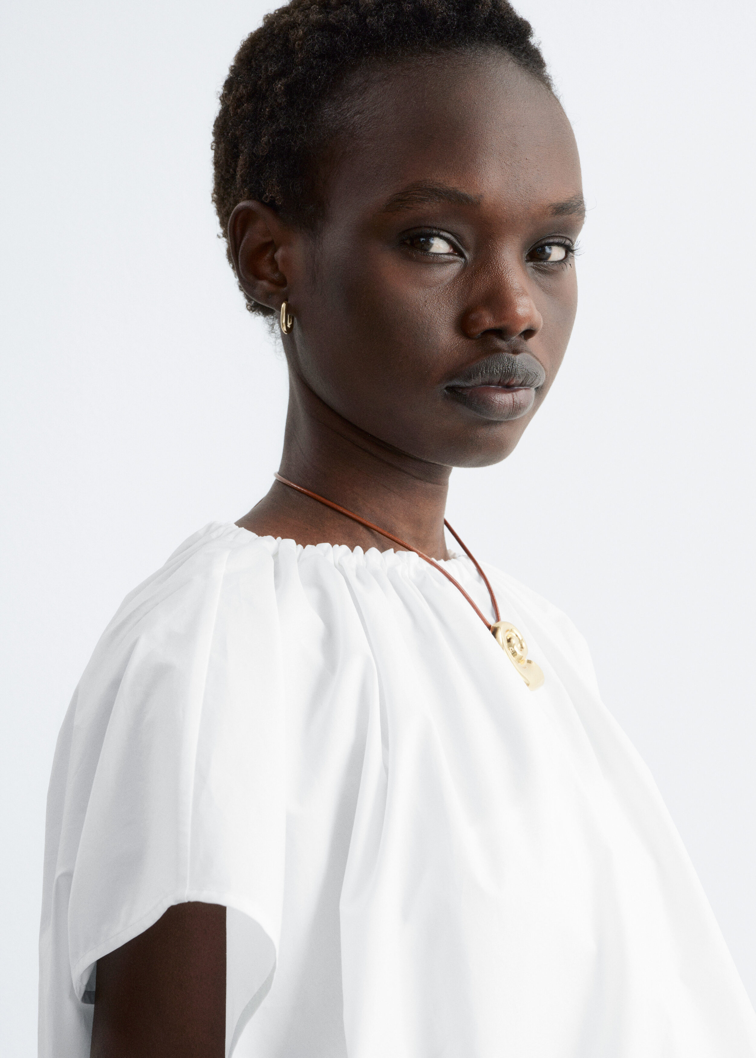 Gathered Cotton Blouse - White - Blouses - & Other Stories US