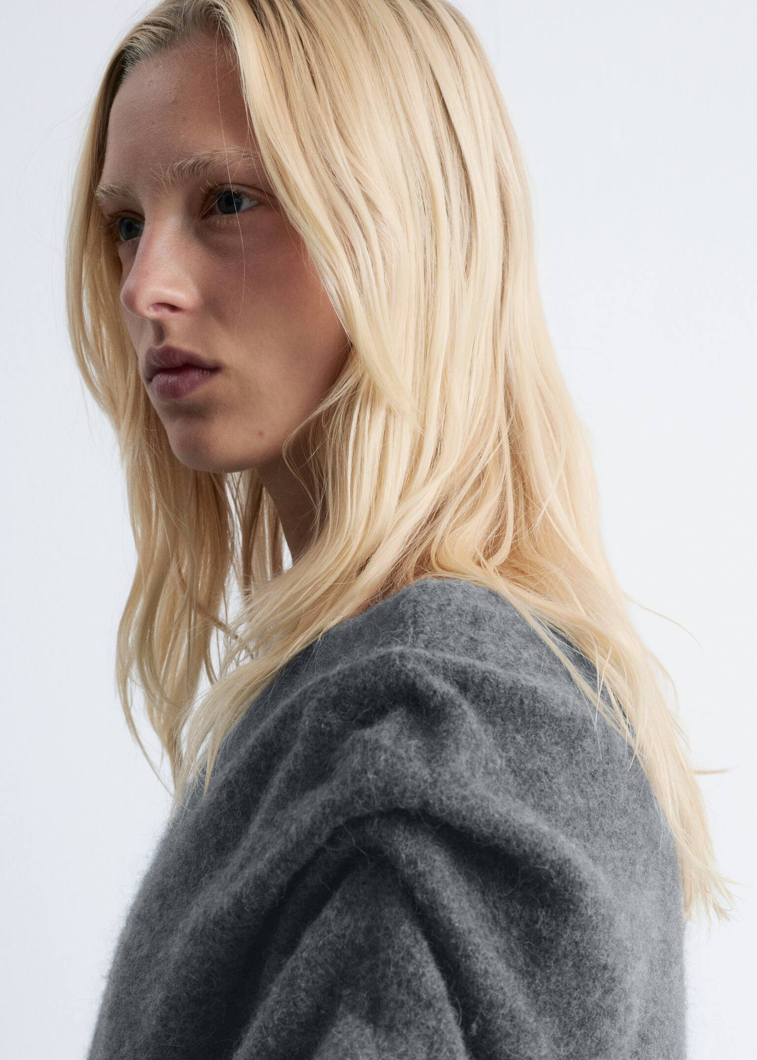 Pull cape en maille - Gris foncé/Brun rouille - 6