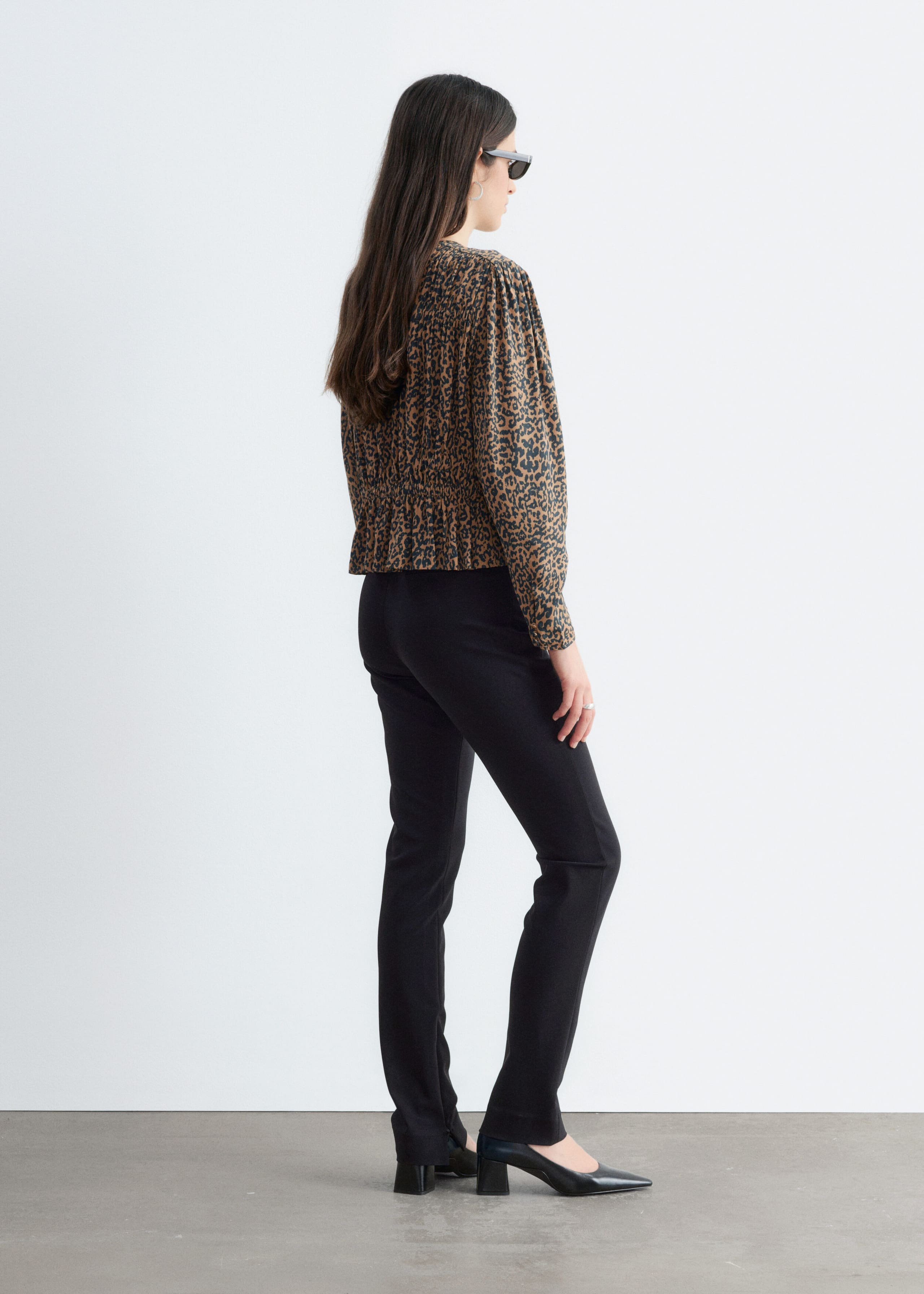 Smock Blouse - Beige/Leopard Print - Still Life