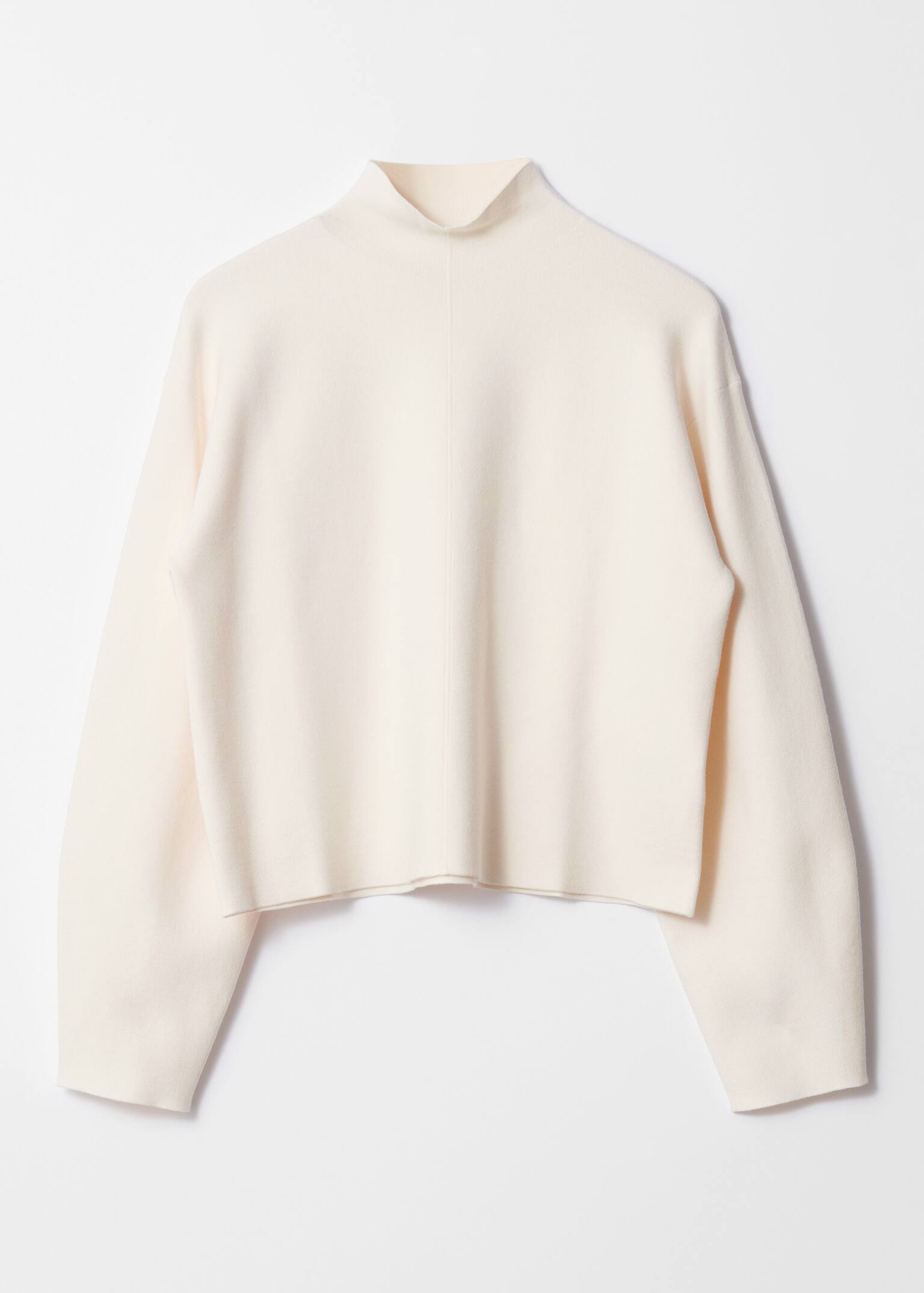 Mock-Neck Double-Knit Jumper - Ivory