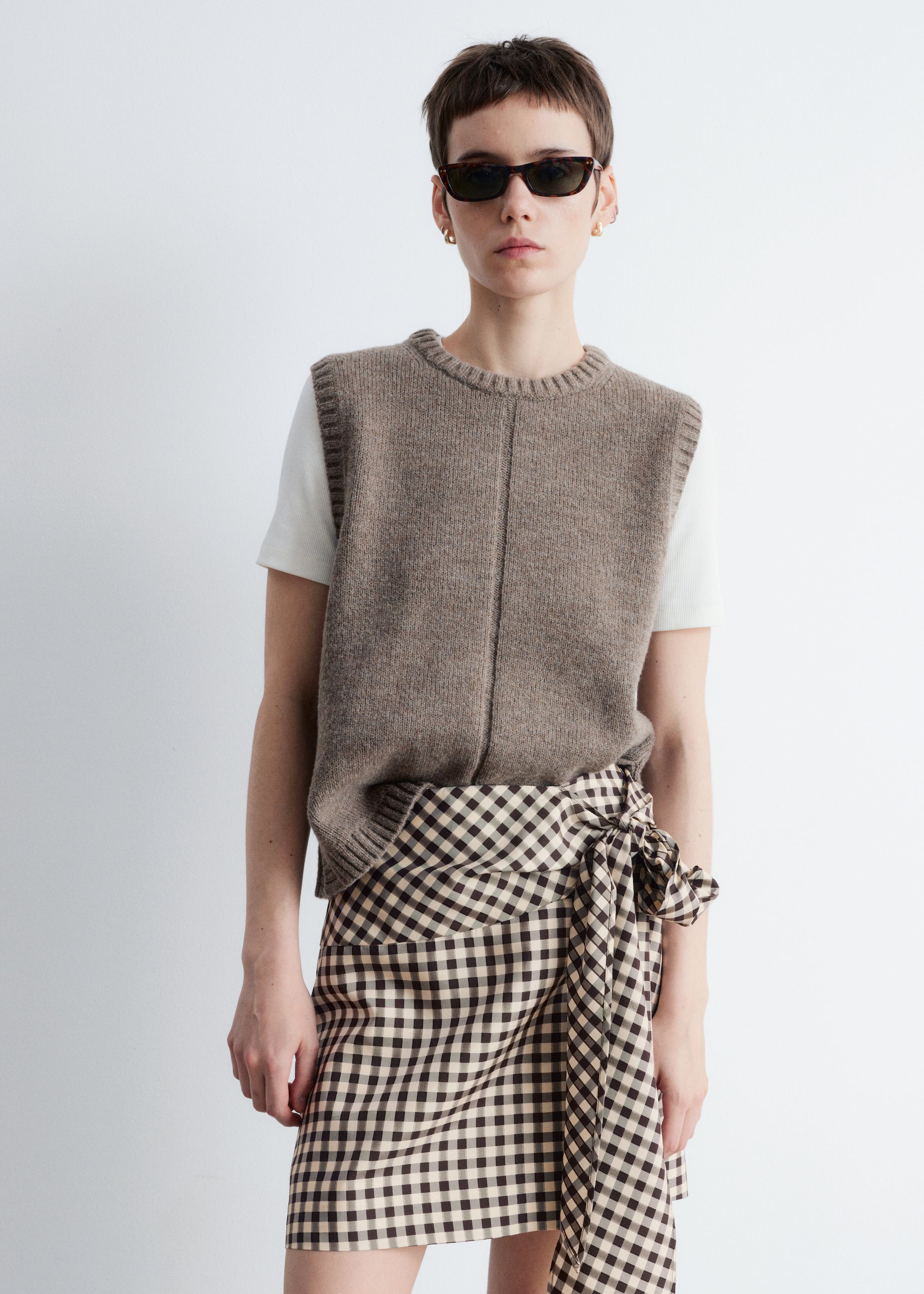 Grösseres Bild ansehen: Karierter Minirock - Braun/Vichy-Karomuster - DAMEN | H&M CH 2