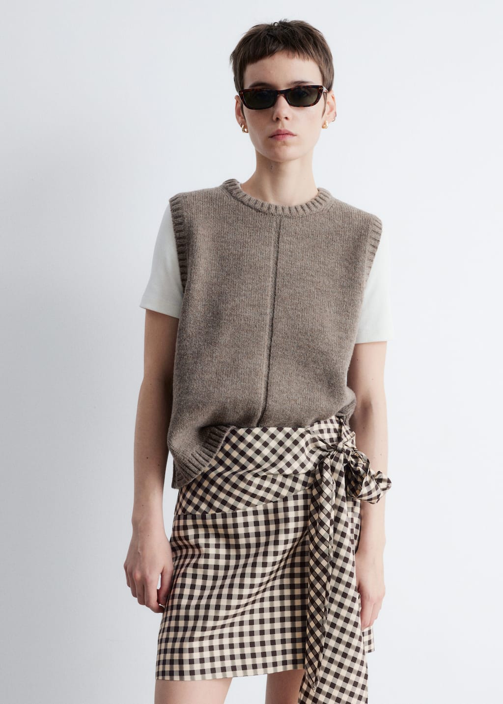 Image of Checkered Mini Skirt