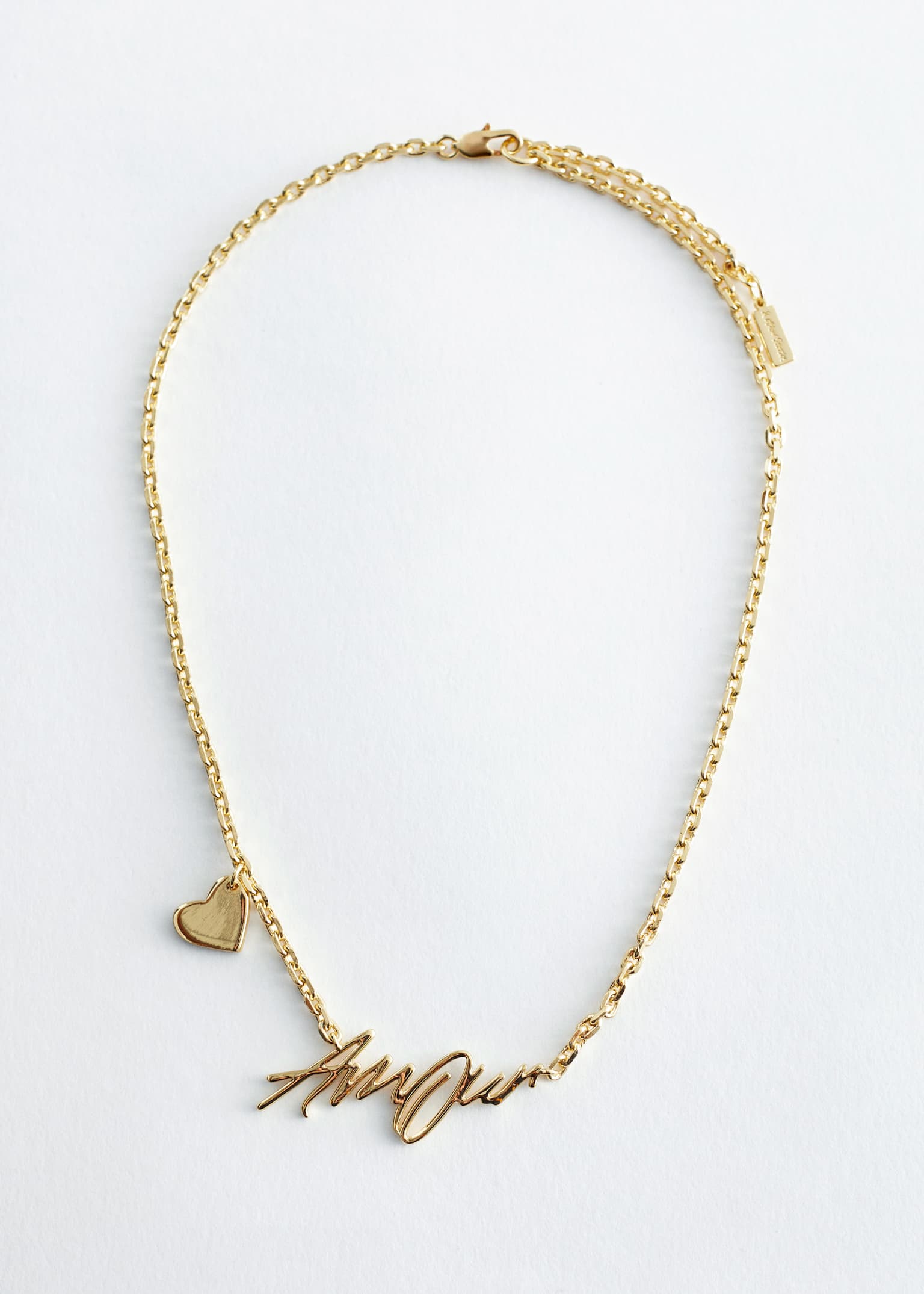 Kurze Kette mit Textmotiv - Gold