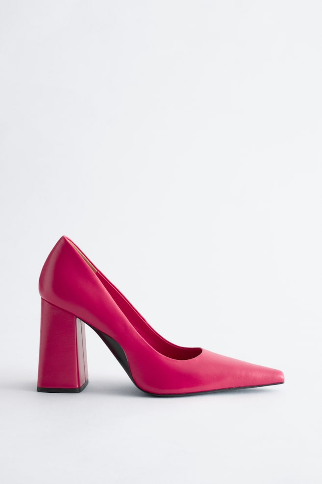 Escarpins en cuir à talons épais - Dark pink/Vert kaki/Blanc - 1