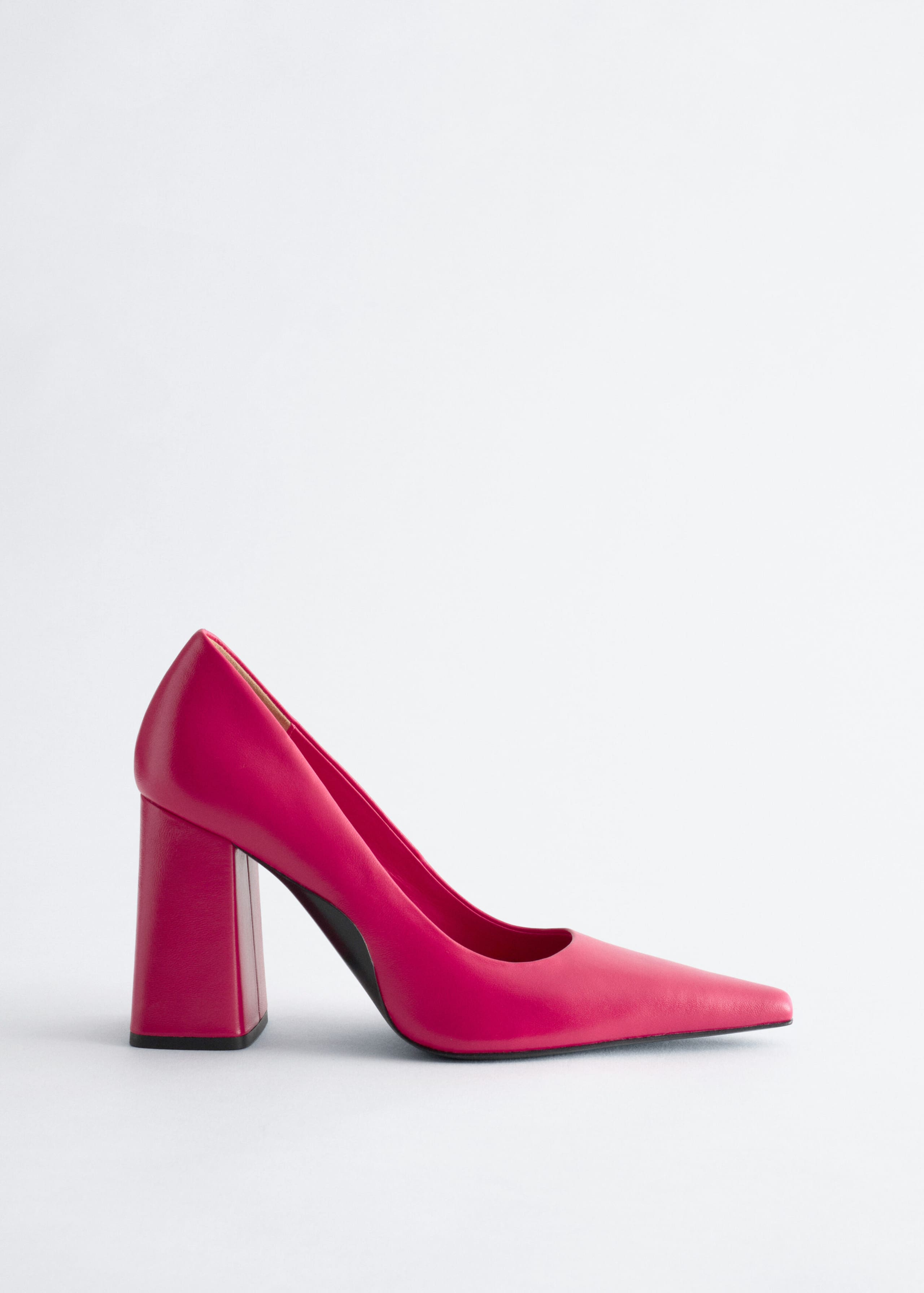 Suede Block-Heel Pumps - Dark Pink - Still Life