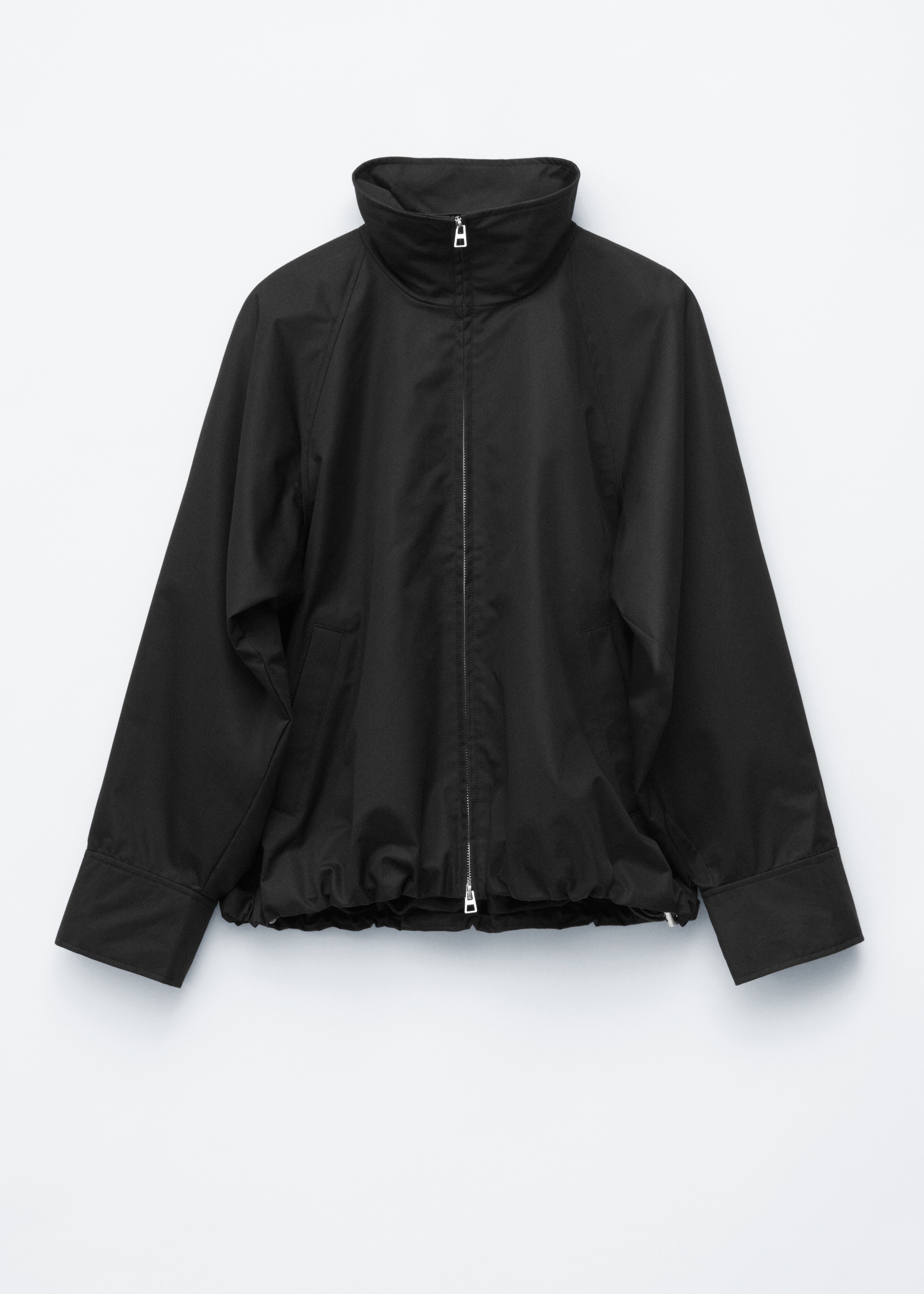 Giacca in twill con zip - Nero/Bianco