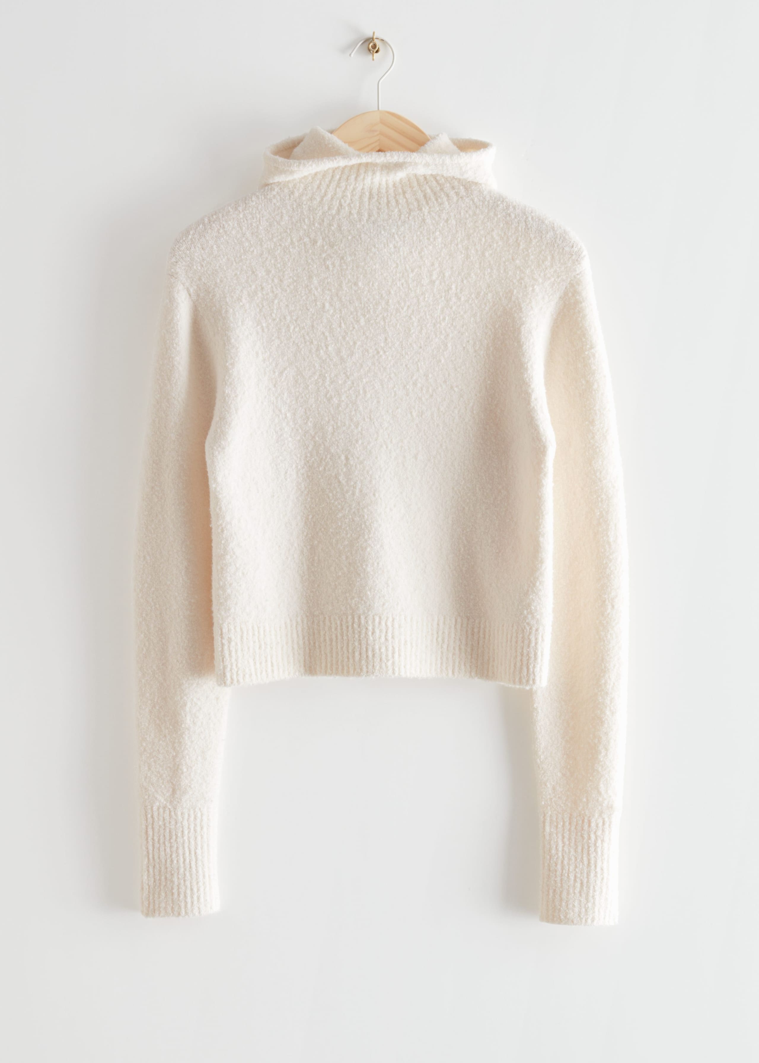 Fitted Hooded Knit Jumper - White - Bodegón