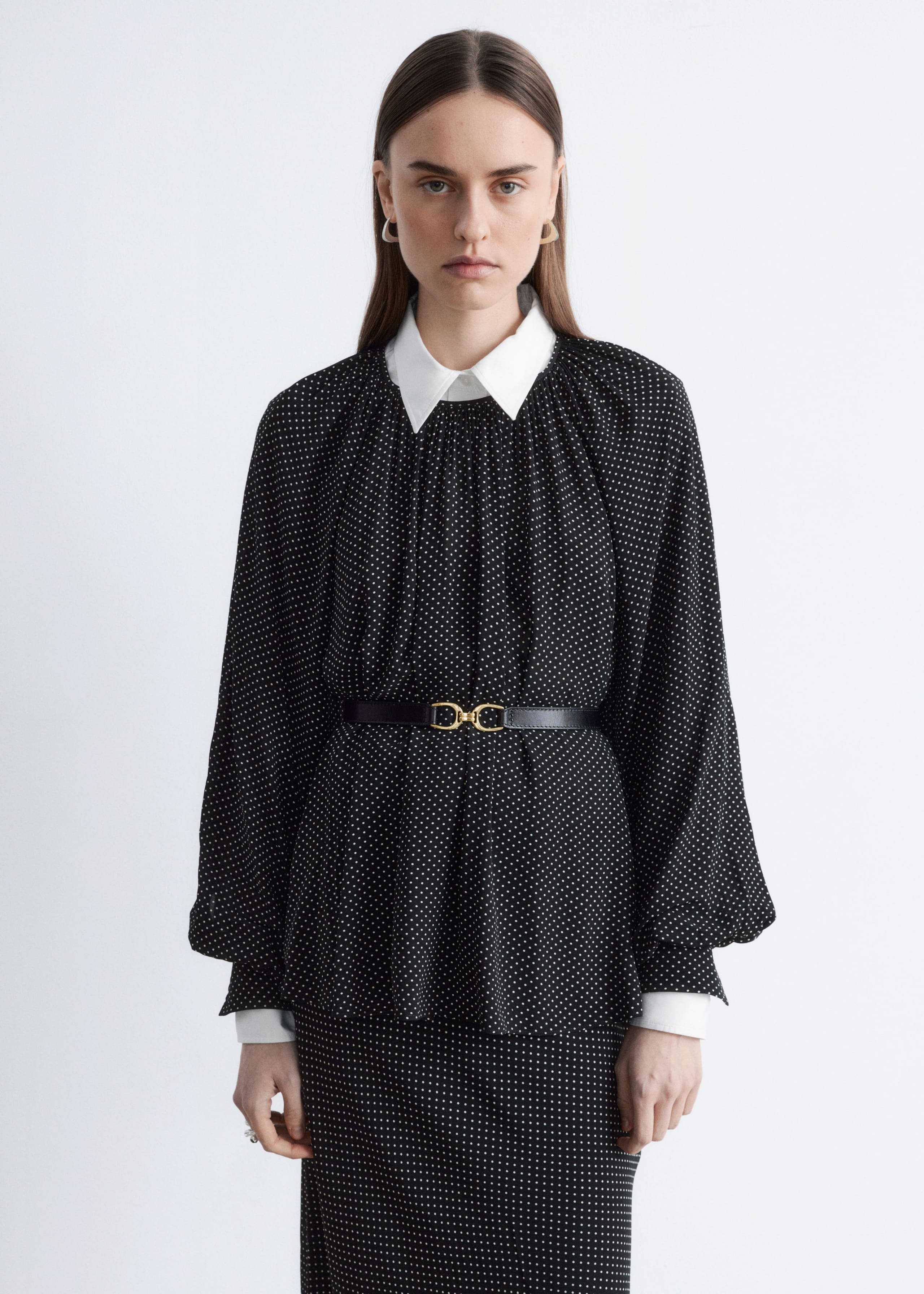 Image of Balloon-Sleeve Blouse