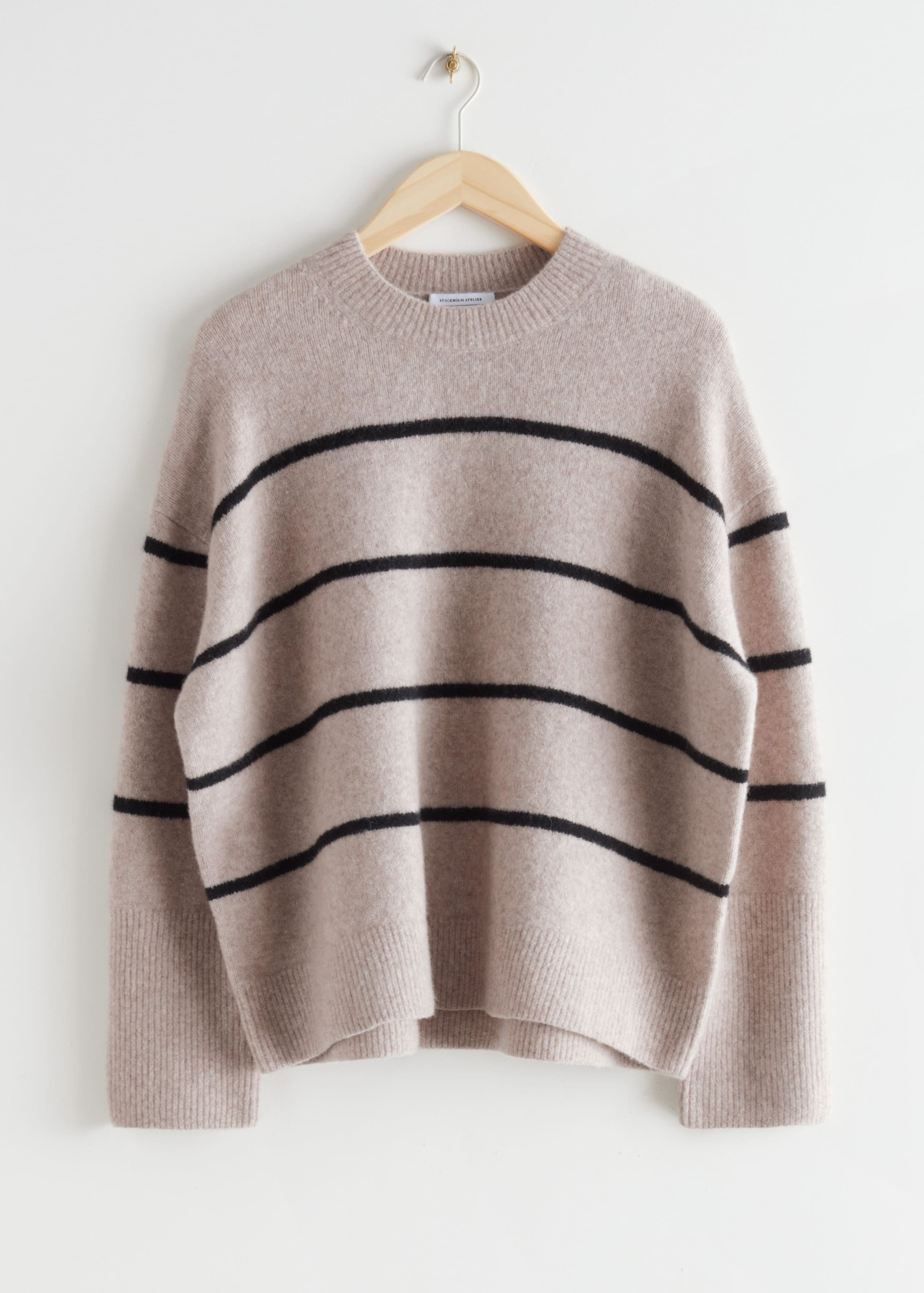 RelaxedStripedKnitSweater - Black/Mole - Bodegón