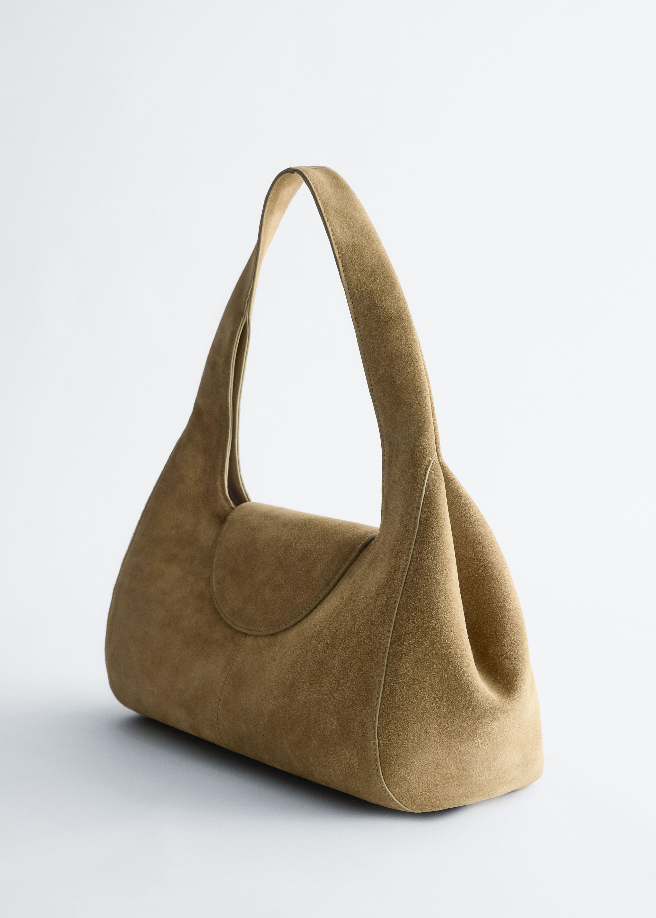 Image of Curved Leather Shoulder Bag