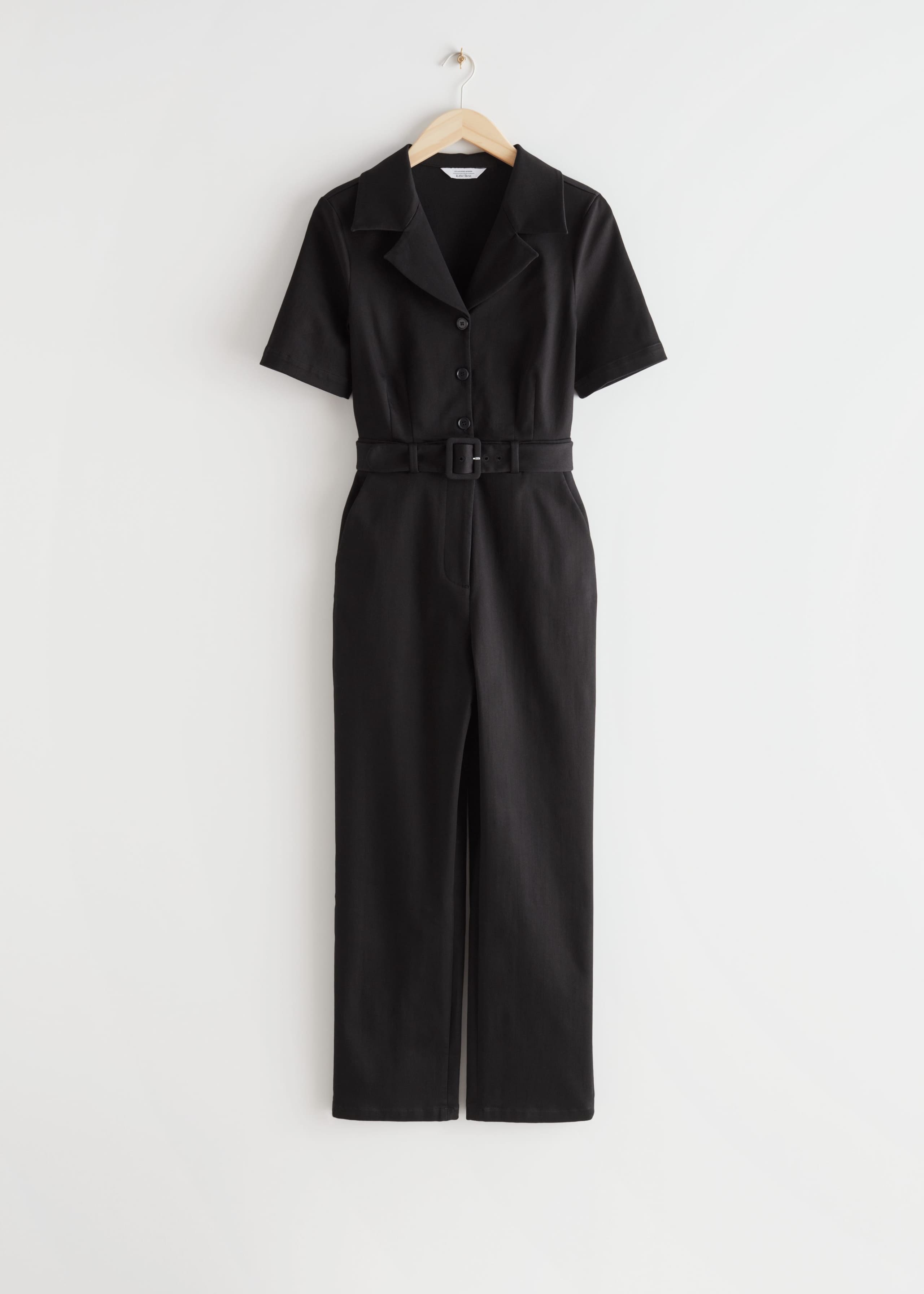 Image of Relaxed Belted Jumpsuit