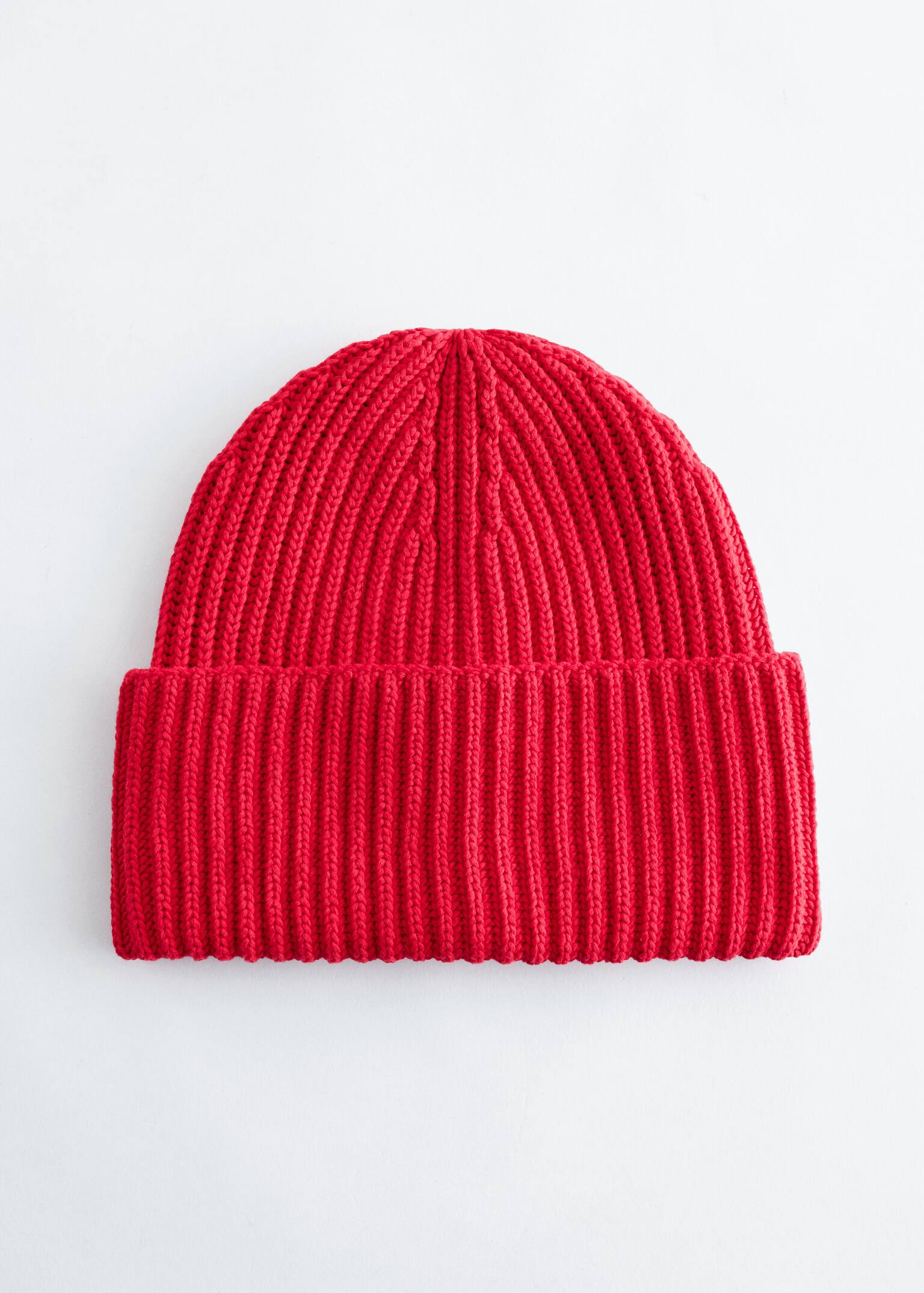 Gorro de algodão com forro de seda - Vermelho
